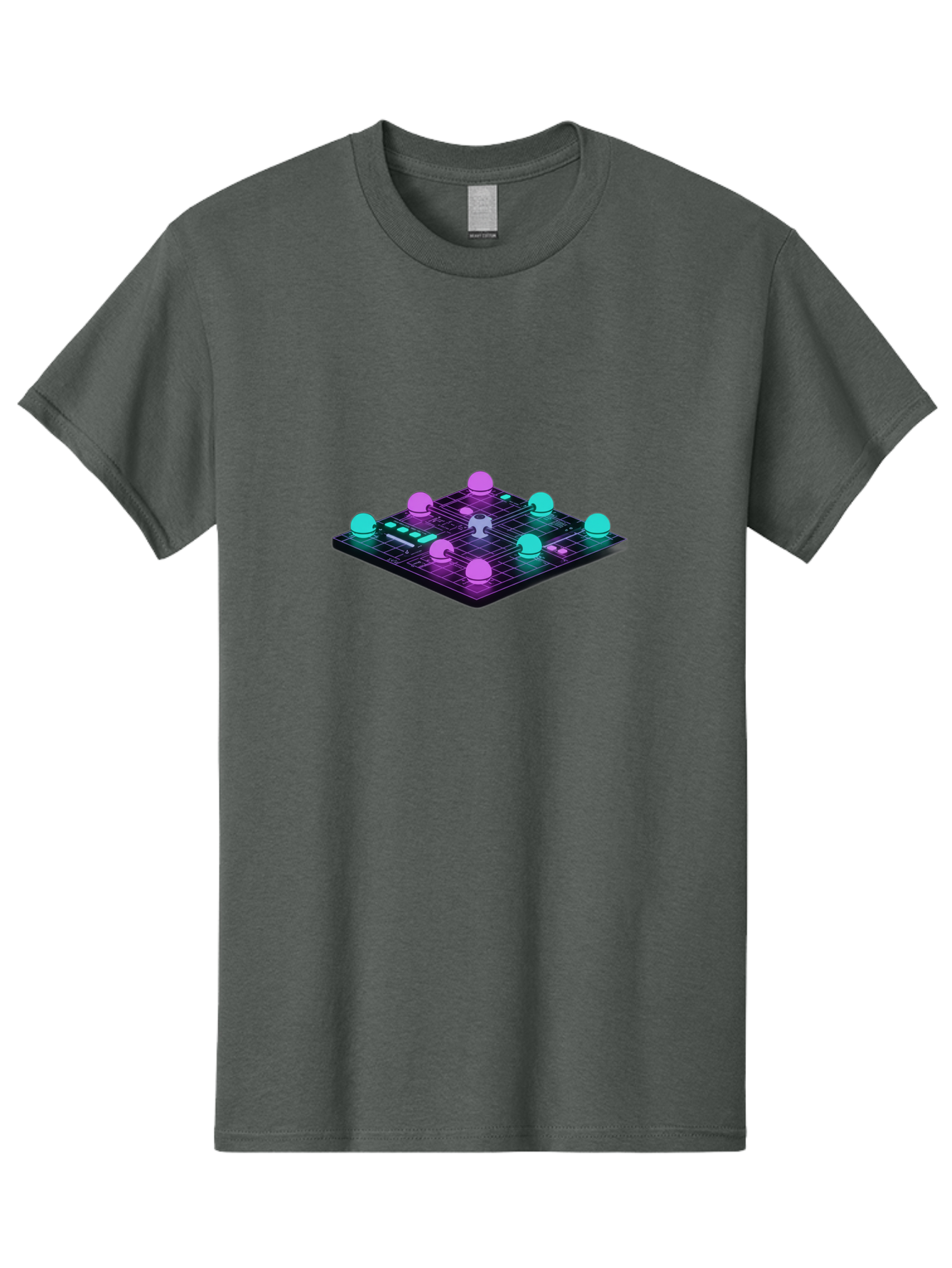 Puzzle-Grid Men'S Graphic Tee, 100% Cotton, Comfortable Casual Summer Wear, Machine Washable, Game Board, Strategy Game, Puzzle Pieces, Neon Lights, Grid Pattern, Futuristic Design, Interactive Gameplay, 3D Graphics Bab270