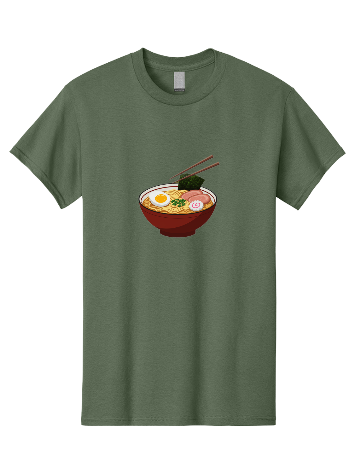 Ramen-12 Men'S Graphic Tee, 100% Cotton, Comfortable Casual Summer Wear, Machine Washable, Ramen Noodles, Boiled Egg, Sliced Pork, Seaweed, Green Onions, Narutomaki, Chopsticks, Japanese Cuisine, Noodle Soup, Comfort Food Bab278