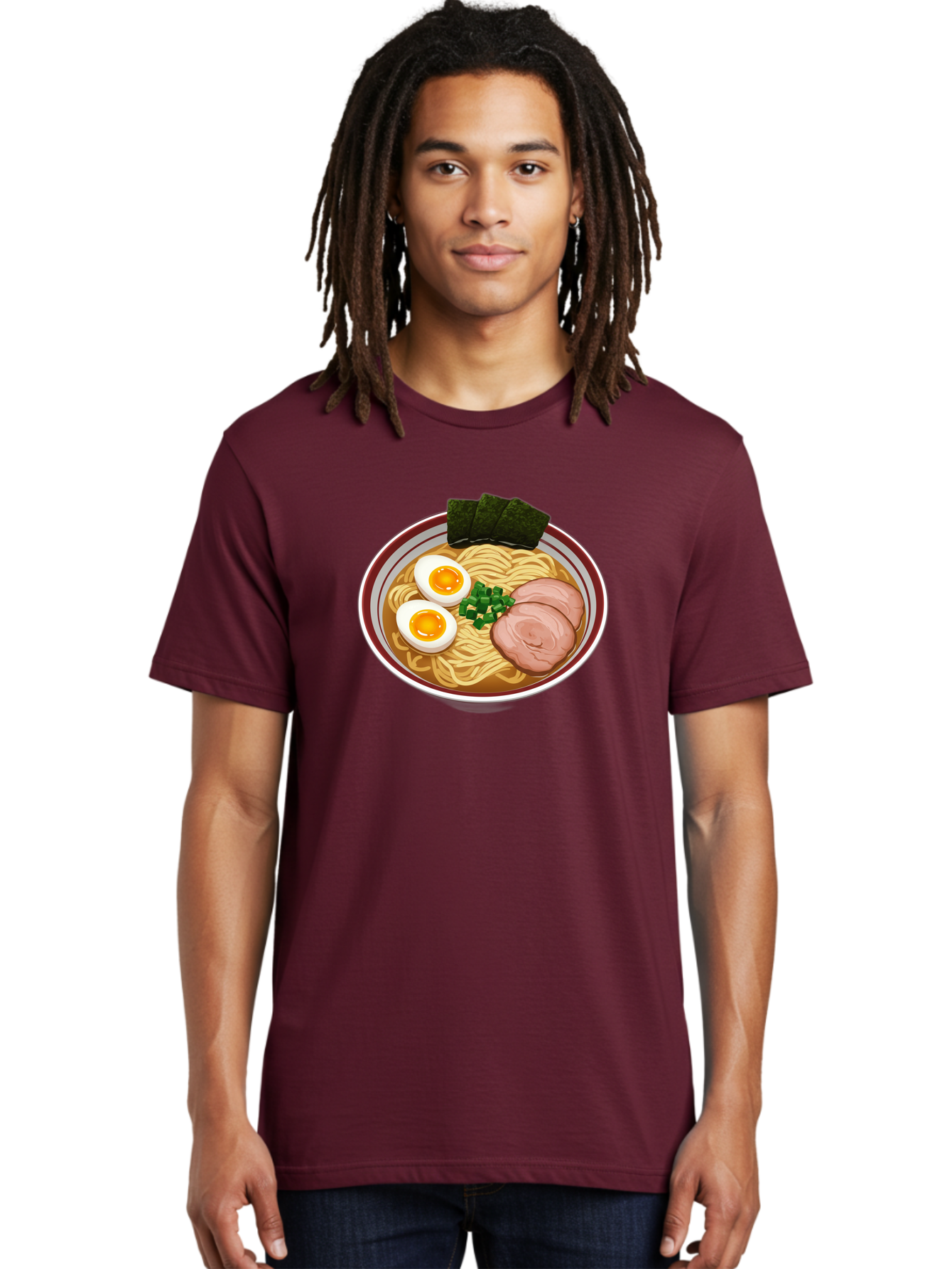 Ramen-13 Men'S Graphic Tee, 100% Cotton, Comfortable Casual Summer Wear, Machine Washable, Bowl Of Ramen, Steaming Hot Noodles, Sliced Pork, Soft-Boiled Egg, Seaweed, Green Onions, Savory Broth, Japanese Cuisine, Comforting Dish, Noodle Soup Bab279