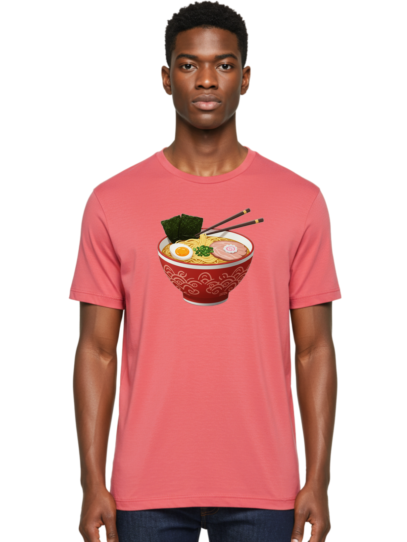 Ramen-14 Men'S Graphic Tee, 100% Cotton, Comfortable Casual Summer Wear, Machine Washable, Ramen Noodles, Japanese Cuisine, Noodle Soup, Boiled Egg, Sliced Pork, Seaweed, Green Onions, Chopsticks, Savory Broth, Asian Food Bab280