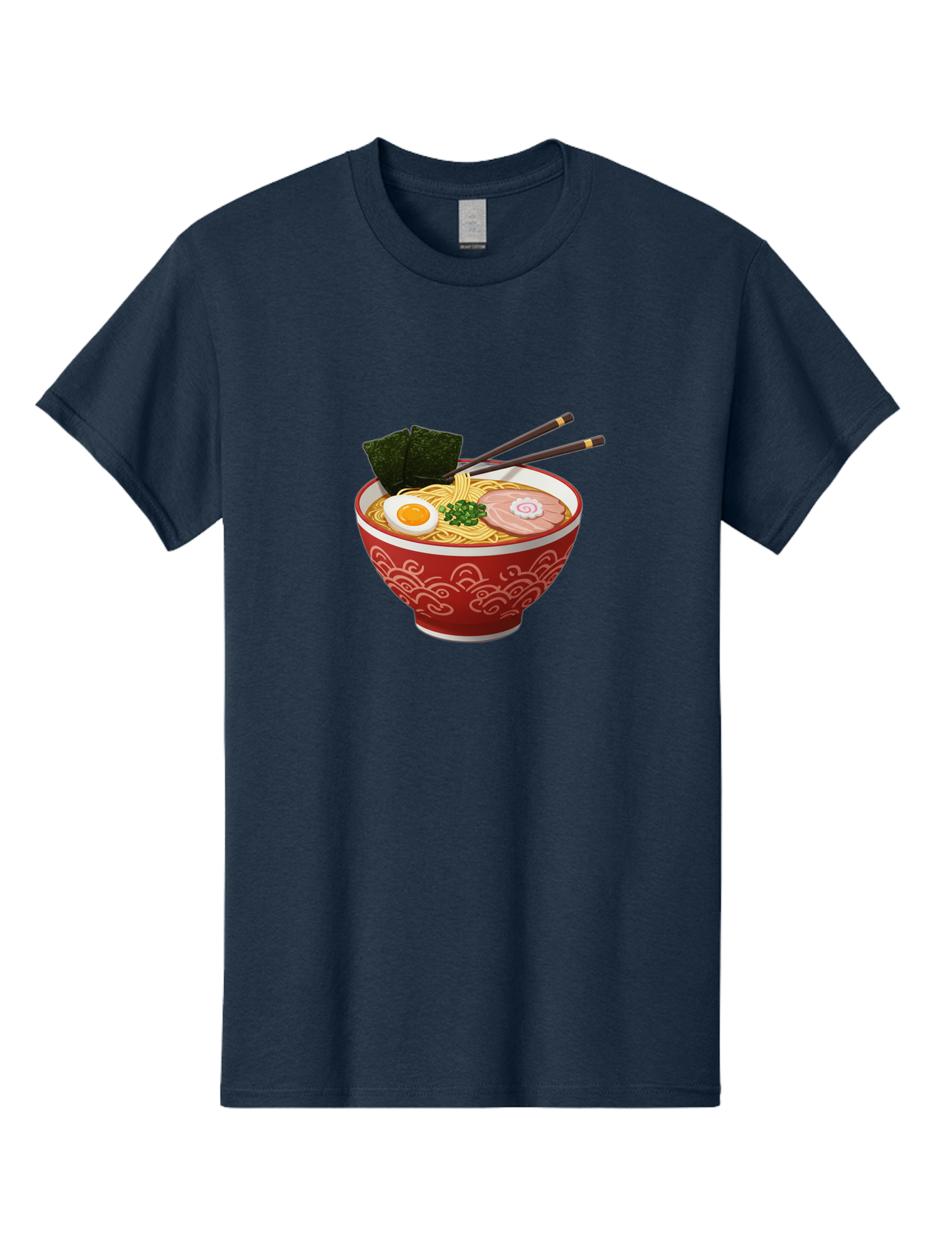 Ramen-14 Men'S Graphic Tee, 100% Cotton, Comfortable Casual Summer Wear, Machine Washable, Ramen Noodles, Japanese Cuisine, Noodle Soup, Boiled Egg, Sliced Pork, Seaweed, Green Onions, Chopsticks, Savory Broth, Asian Food Bab280