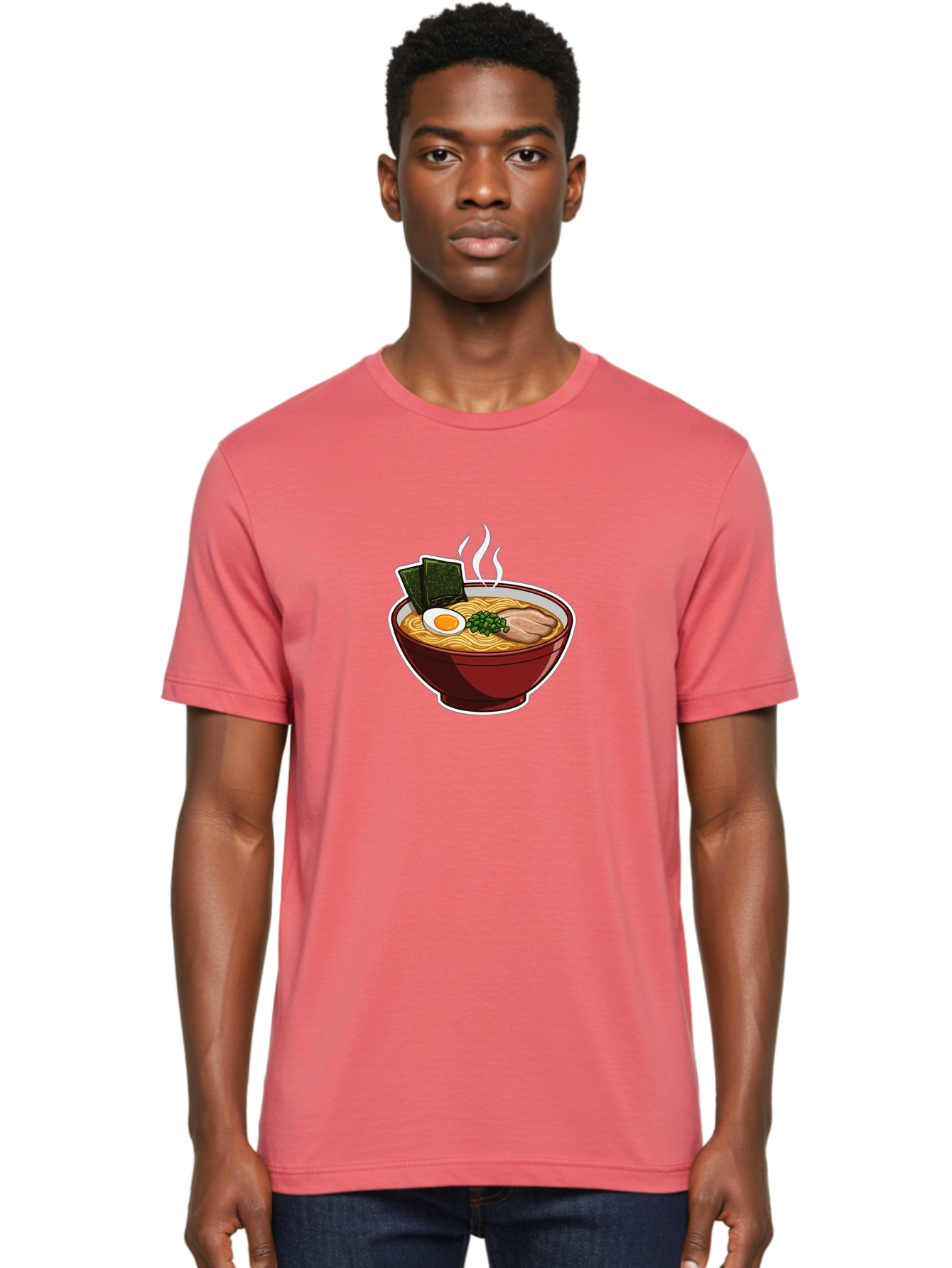Ramen-15 Men'S Graphic Tee, 100% Cotton, Comfortable Casual Summer Wear, Machine Washable, Steaming Hot Ramen, Japanese Noodle Soup, Boiled Egg, Green Onions, Slices Of Pork, Seaweed, Savory Broth, Asian Cuisine, Comfort Food, Noodle Dishes Bab281