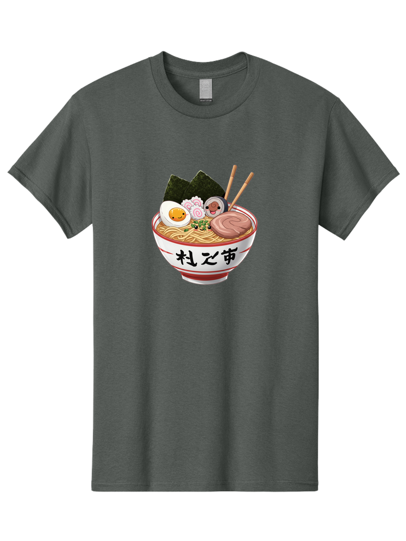 Ramen-4 Men'S Graphic Tee, 100% Cotton, Comfortable Casual Summer Wear, Machine Washable, Steaming Hot Ramen, Delicious Asian Noodle Soup, Appetizing Meal, Japanese Cuisine, Savory Flavors, Tasty Ingredients, Cartoon Style, Cute Food, Noodles, Bab284