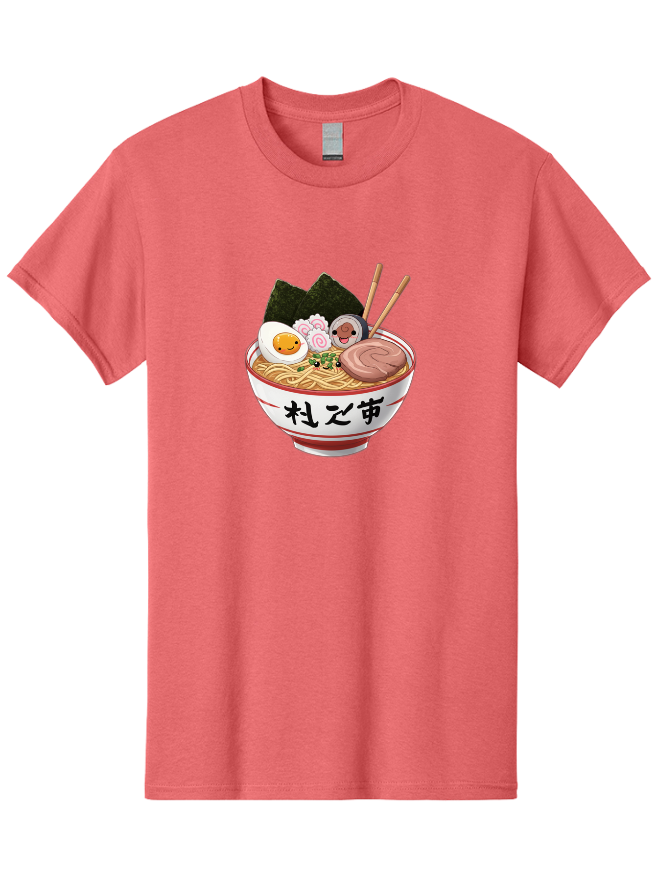 Ramen-4 Men'S Graphic Tee, 100% Cotton, Comfortable Casual Summer Wear, Machine Washable, Steaming Hot Ramen, Delicious Asian Noodle Soup, Appetizing Meal, Japanese Cuisine, Savory Flavors, Tasty Ingredients, Cartoon Style, Cute Food, Noodles, Bab284