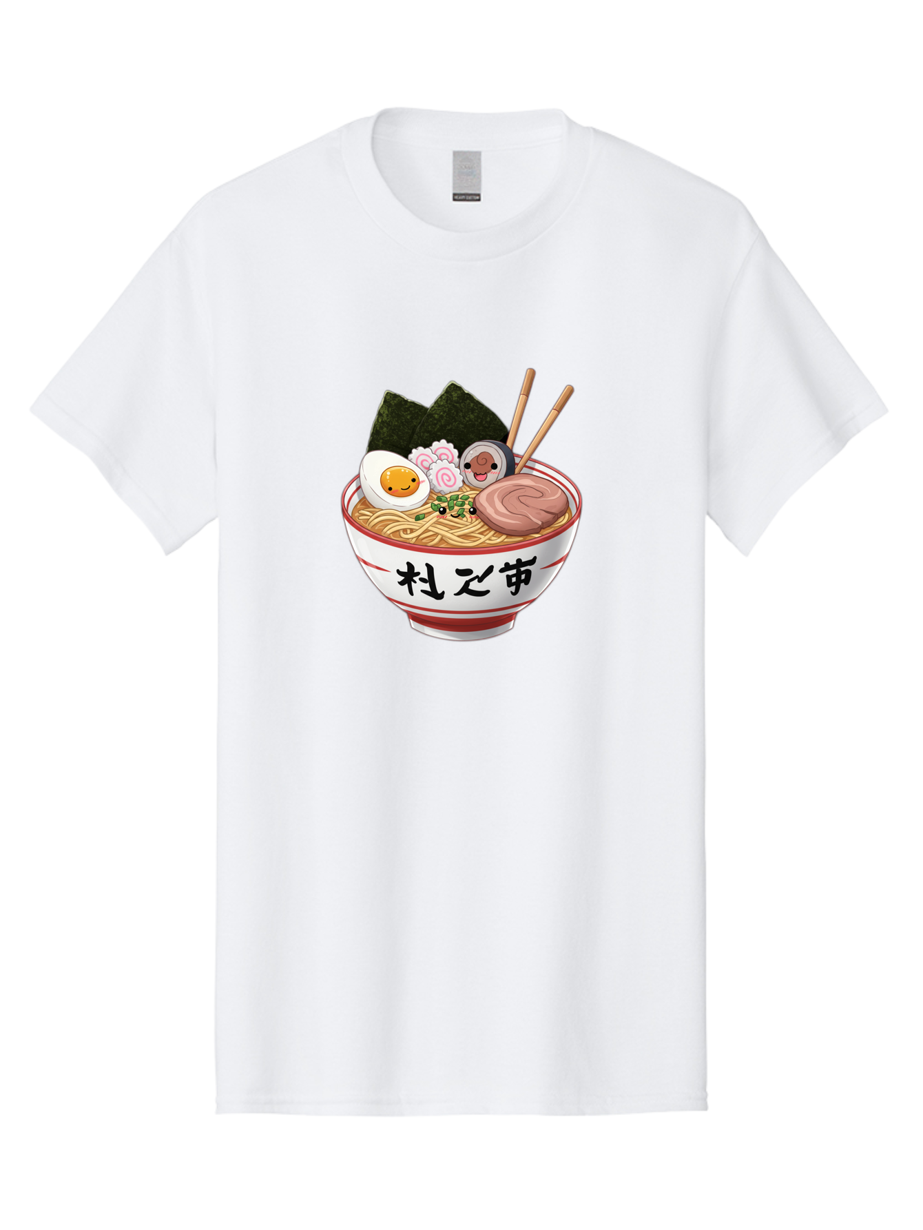 Ramen-4 Men'S Graphic Tee, 100% Cotton, Comfortable Casual Summer Wear, Machine Washable, Steaming Hot Ramen, Delicious Asian Noodle Soup, Appetizing Meal, Japanese Cuisine, Savory Flavors, Tasty Ingredients, Cartoon Style, Cute Food, Noodles, Bab284