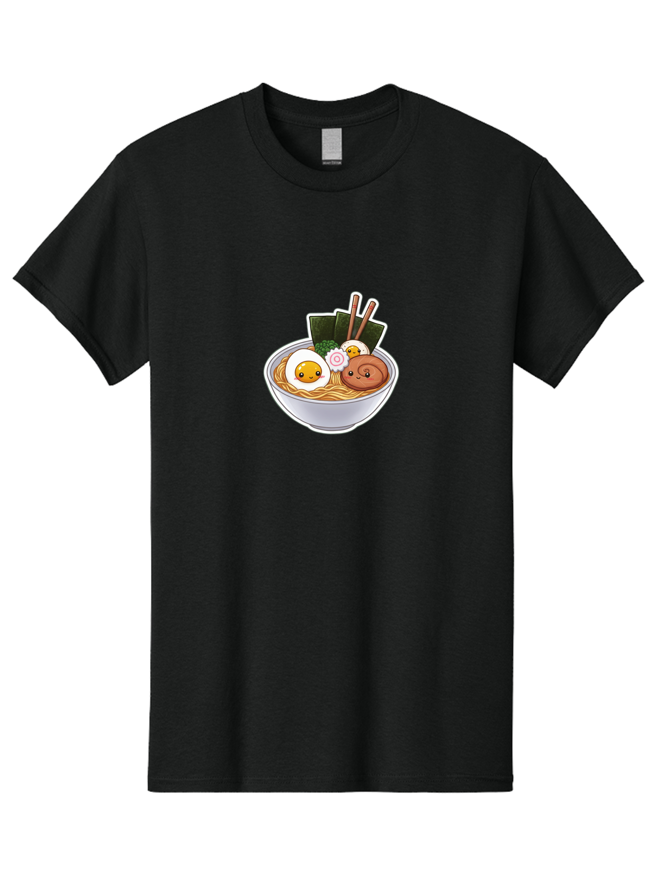 Ramen-5 Men'S Graphic Tee, 100% Cotton, Comfortable Casual Summer Wear, Machine Washable, Ramen Noodles, Cartoon Egg, Boiled Egg, Smiling Egg, Seaweed, Chopsticks, Cartoon Ramen, Japanese Food, Animated Meal, Noodle Soup Bab285