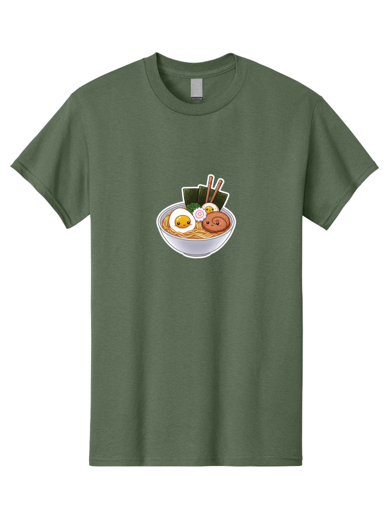 Ramen-5 Men'S Graphic Tee, 100% Cotton, Comfortable Casual Summer Wear, Machine Washable, Ramen Noodles, Cartoon Egg, Boiled Egg, Smiling Egg, Seaweed, Chopsticks, Cartoon Ramen, Japanese Food, Animated Meal, Noodle Soup Bab285
