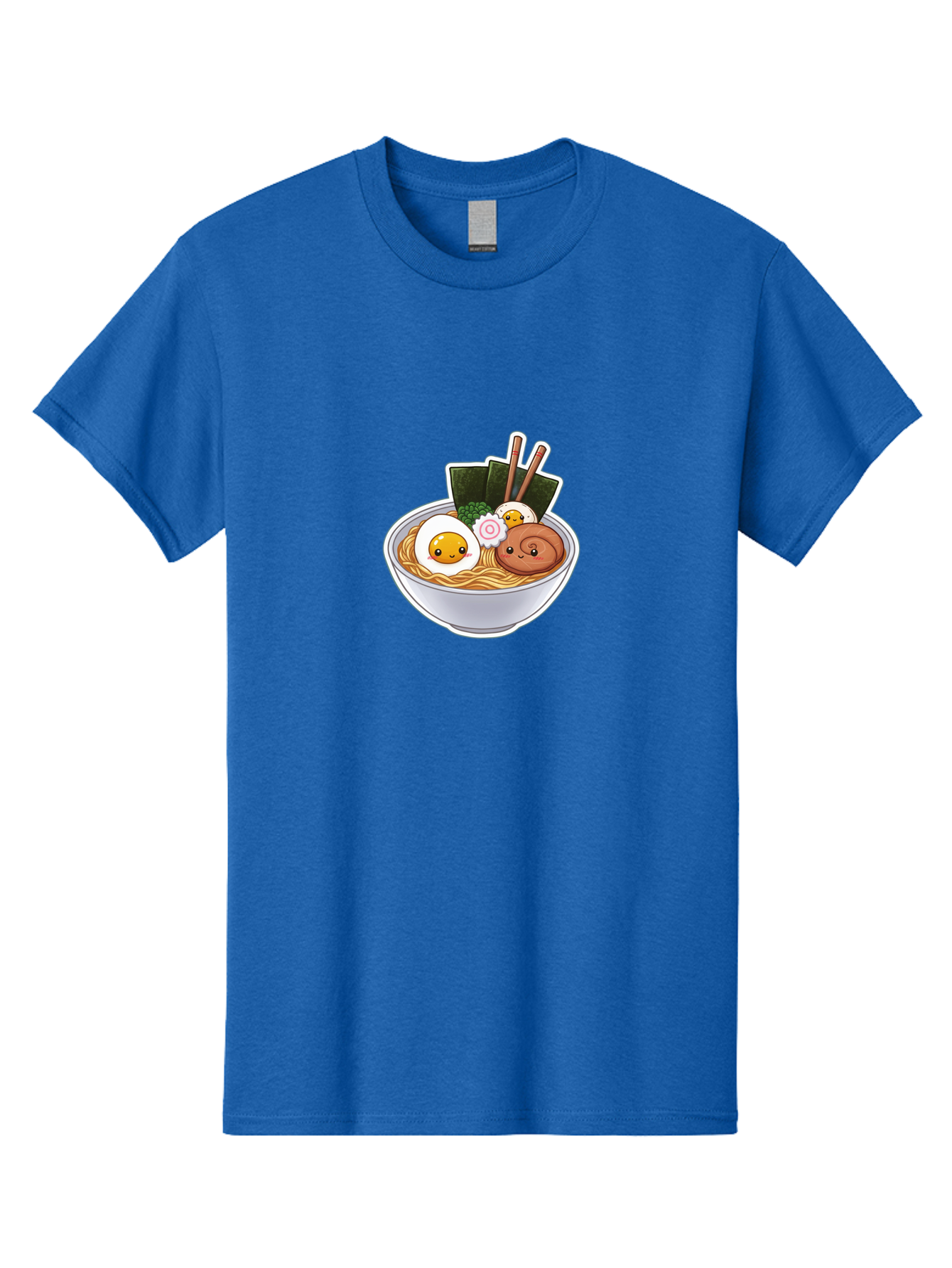 Ramen-5 Men'S Graphic Tee, 100% Cotton, Comfortable Casual Summer Wear, Machine Washable, Ramen Noodles, Cartoon Egg, Boiled Egg, Smiling Egg, Seaweed, Chopsticks, Cartoon Ramen, Japanese Food, Animated Meal, Noodle Soup Bab285
