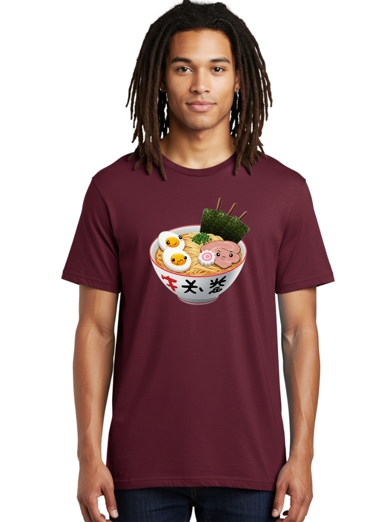 Ramen-7 Men'S Graphic Tee, 100% Cotton, Comfortable Casual Summer Wear, Machine Washable, Steaming Hot Ramen, Boiled Egg, Sliced Pork, Green Onions, Fish Cake, Seaweed, Asian Cuisine, Noodle Soup, Savory Flavors, Japanese Food Bab287