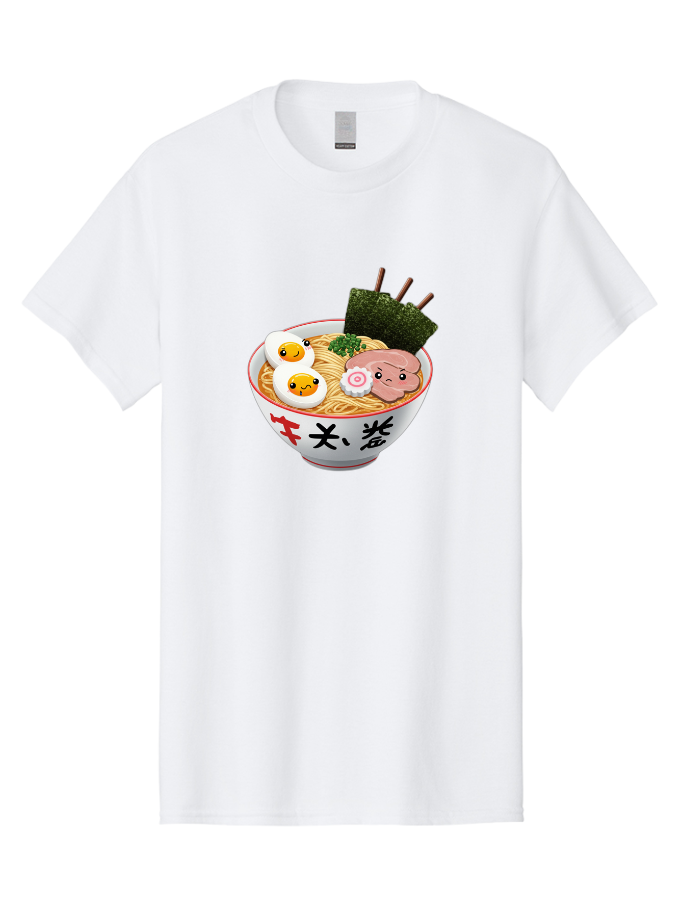 Ramen-7 Men'S Graphic Tee, 100% Cotton, Comfortable Casual Summer Wear, Machine Washable, Steaming Hot Ramen, Boiled Egg, Sliced Pork, Green Onions, Fish Cake, Seaweed, Asian Cuisine, Noodle Soup, Savory Flavors, Japanese Food Bab287