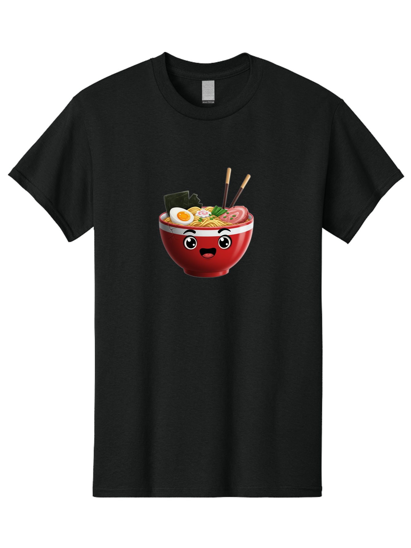 Ramen-Bowl-1 Men'S Graphic Tee, 100% Cotton, Comfortable Casual Summer Wear, Machine Washable, Cartoon Ramen, Steaming Hot Noodles, Sliced Pork, Boiled Egg, Seaweed, Chopsticks, Kawaii Food, Japanese Cuisine, Animated Meal, Fun Illustration, Bab291