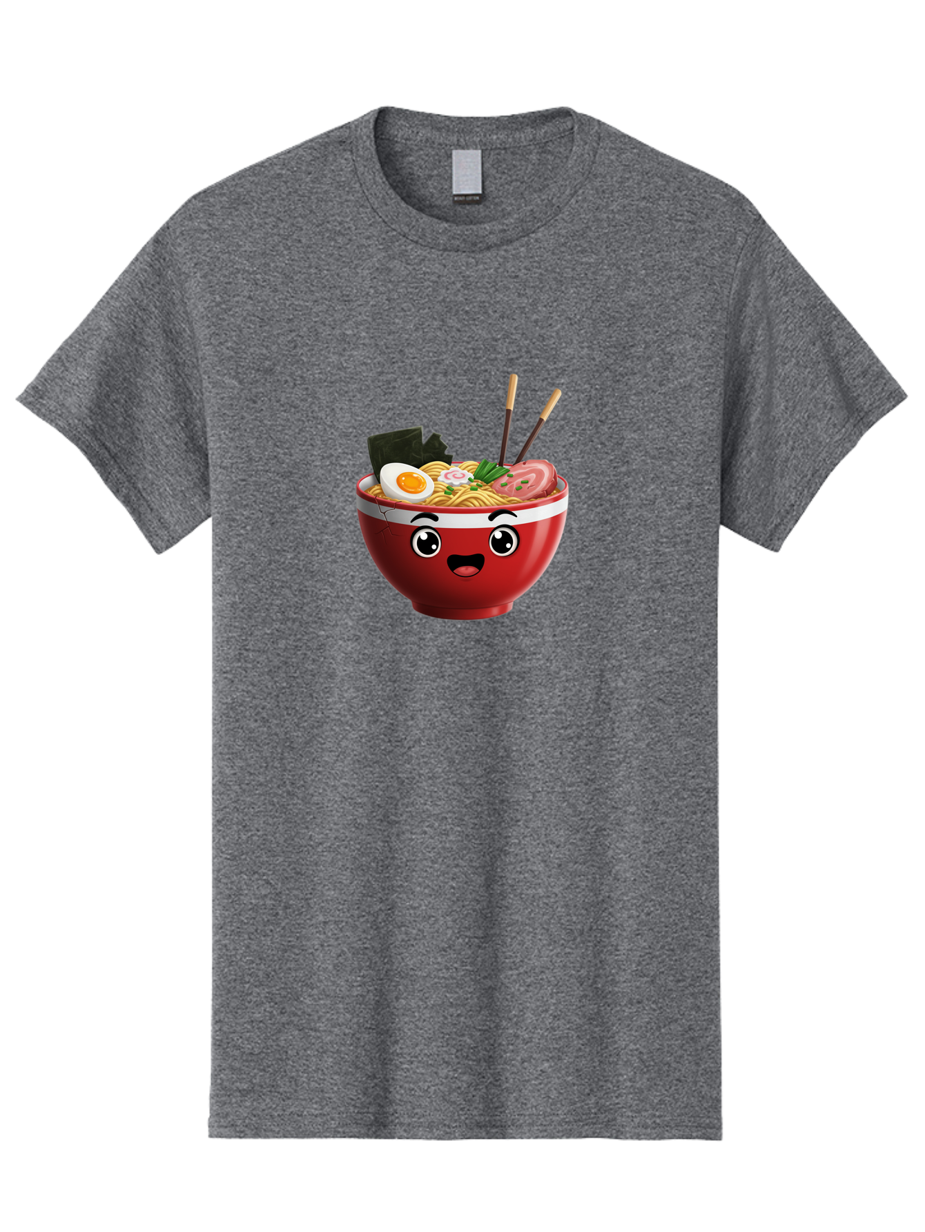 Ramen-Bowl-1 Men'S Graphic Tee, 100% Cotton, Comfortable Casual Summer Wear, Machine Washable, Cartoon Ramen, Steaming Hot Noodles, Sliced Pork, Boiled Egg, Seaweed, Chopsticks, Kawaii Food, Japanese Cuisine, Animated Meal, Fun Illustration, Bab291