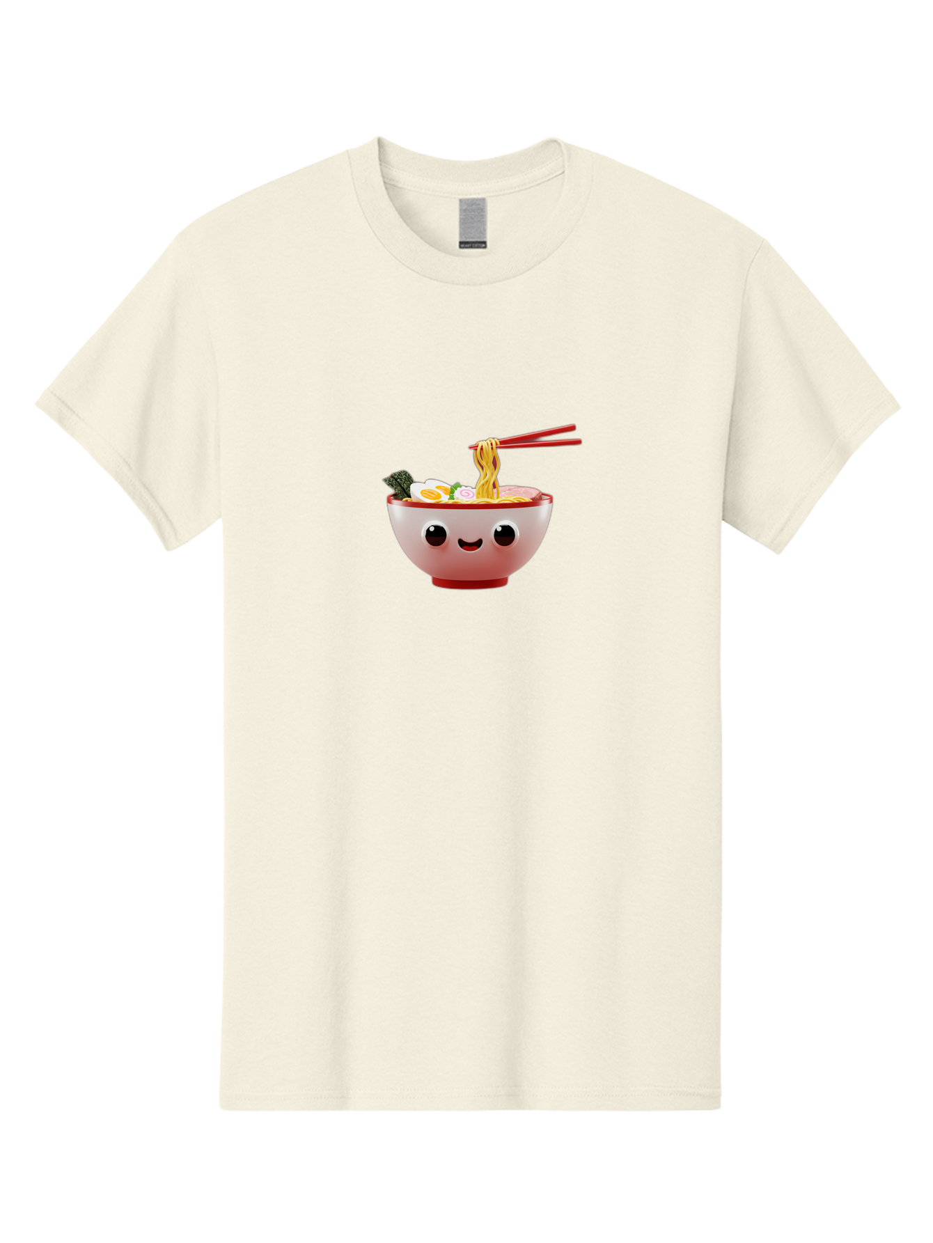 Ramen-Bowl-2 Men'S Graphic Tee, 100% Cotton, Comfortable Casual Summer Wear, Machine Washable, Delicious Ramen, Steaming Hot Noodles, Sliced Egg, Savory Broth, Food Art, Kawaii Culture, Cute Character, Japanese Cuisine, Tasty Meal, Bab292