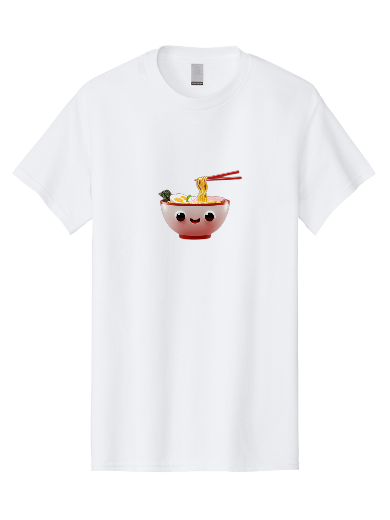 Ramen-Bowl-2 Men'S Graphic Tee, 100% Cotton, Comfortable Casual Summer Wear, Machine Washable, Delicious Ramen, Steaming Hot Noodles, Sliced Egg, Savory Broth, Food Art, Kawaii Culture, Cute Character, Japanese Cuisine, Tasty Meal, Bab292