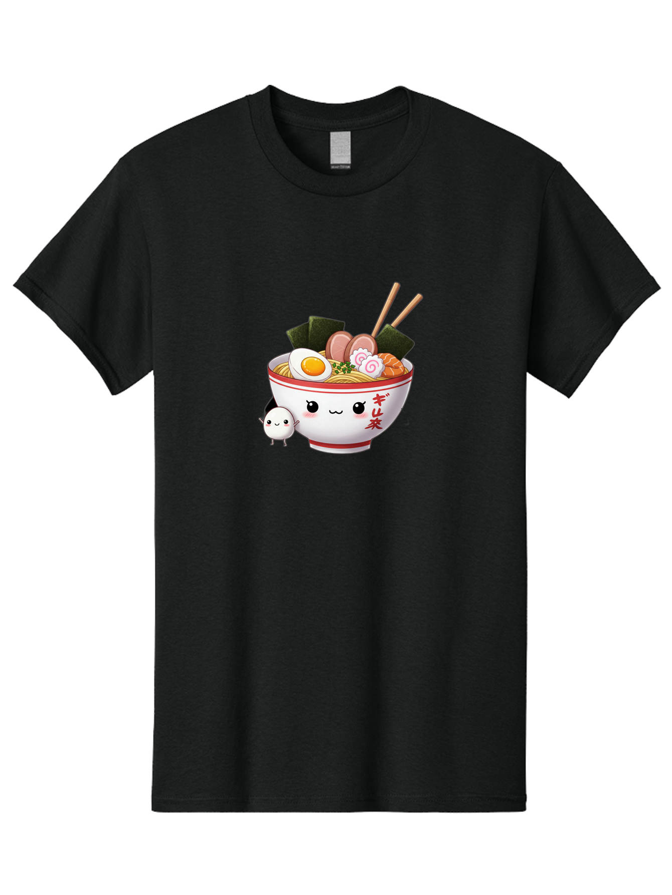 Ramen-Bowl-8 Men'S Graphic Tee, 100% Cotton, Comfortable Casual Summer Wear, Machine Washable, Kawaii Ramen, Steaming Hot Noodles, Boiled Egg, Sliced Pork, Seaweed, Japanese Cuisine, Cartoon Food, Ramen Character, Adorable Illustration, Bab298