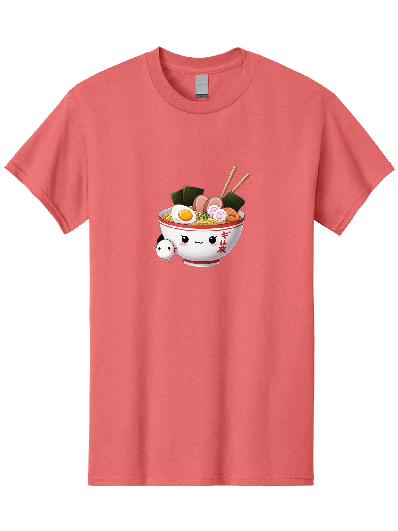 Ramen-Bowl-8 Men'S Graphic Tee, 100% Cotton, Comfortable Casual Summer Wear, Machine Washable, Kawaii Ramen, Steaming Hot Noodles, Boiled Egg, Sliced Pork, Seaweed, Japanese Cuisine, Cartoon Food, Ramen Character, Adorable Illustration, Bab298