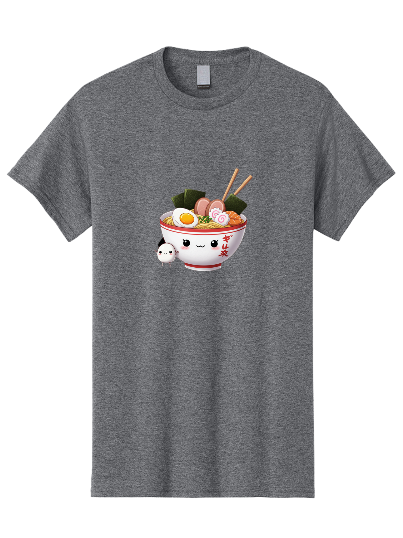 Ramen-Bowl-8 Men'S Graphic Tee, 100% Cotton, Comfortable Casual Summer Wear, Machine Washable, Kawaii Ramen, Steaming Hot Noodles, Boiled Egg, Sliced Pork, Seaweed, Japanese Cuisine, Cartoon Food, Ramen Character, Adorable Illustration, Bab298