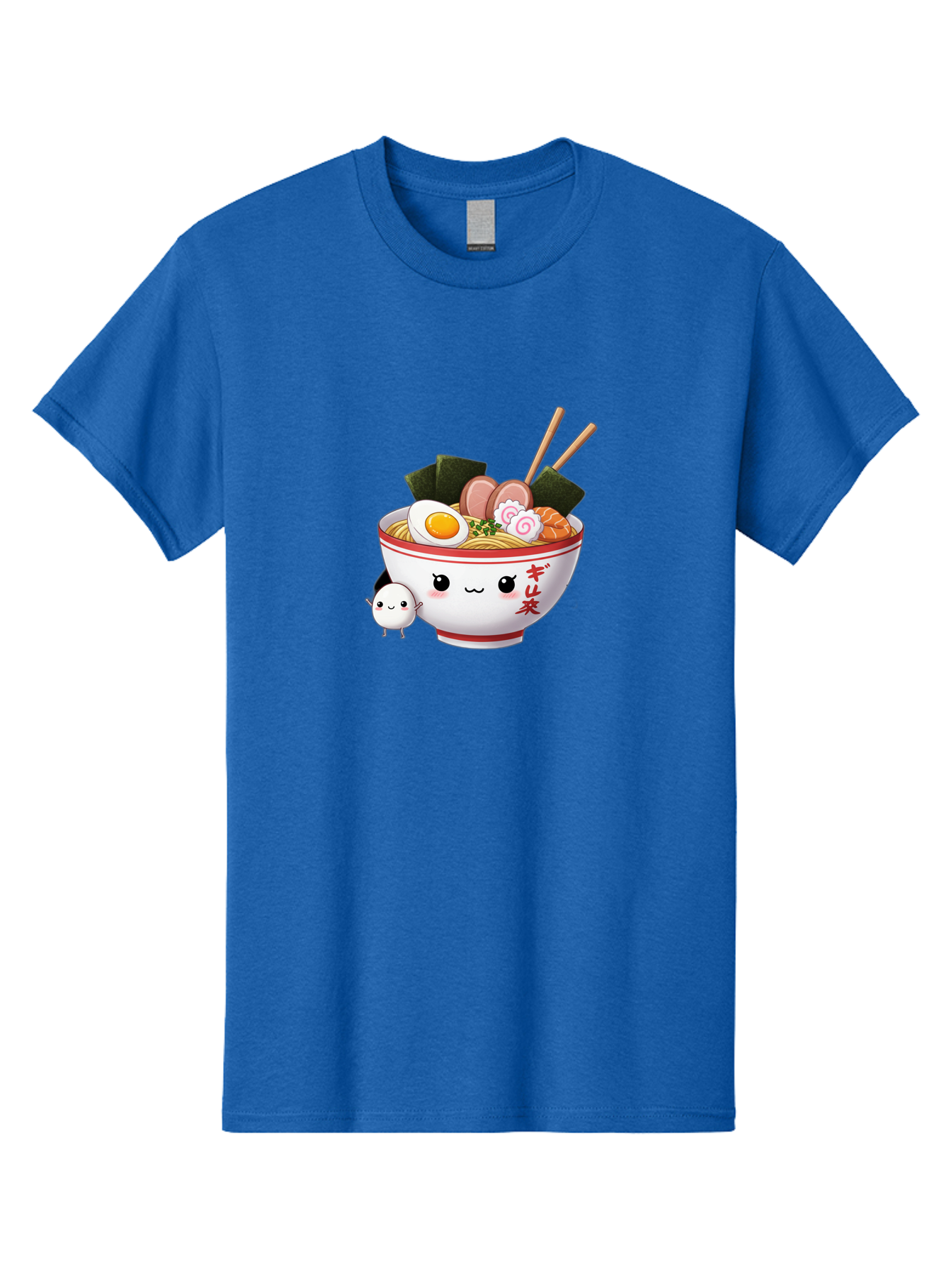 Ramen-Bowl-8 Men'S Graphic Tee, 100% Cotton, Comfortable Casual Summer Wear, Machine Washable, Kawaii Ramen, Steaming Hot Noodles, Boiled Egg, Sliced Pork, Seaweed, Japanese Cuisine, Cartoon Food, Ramen Character, Adorable Illustration, Bab298