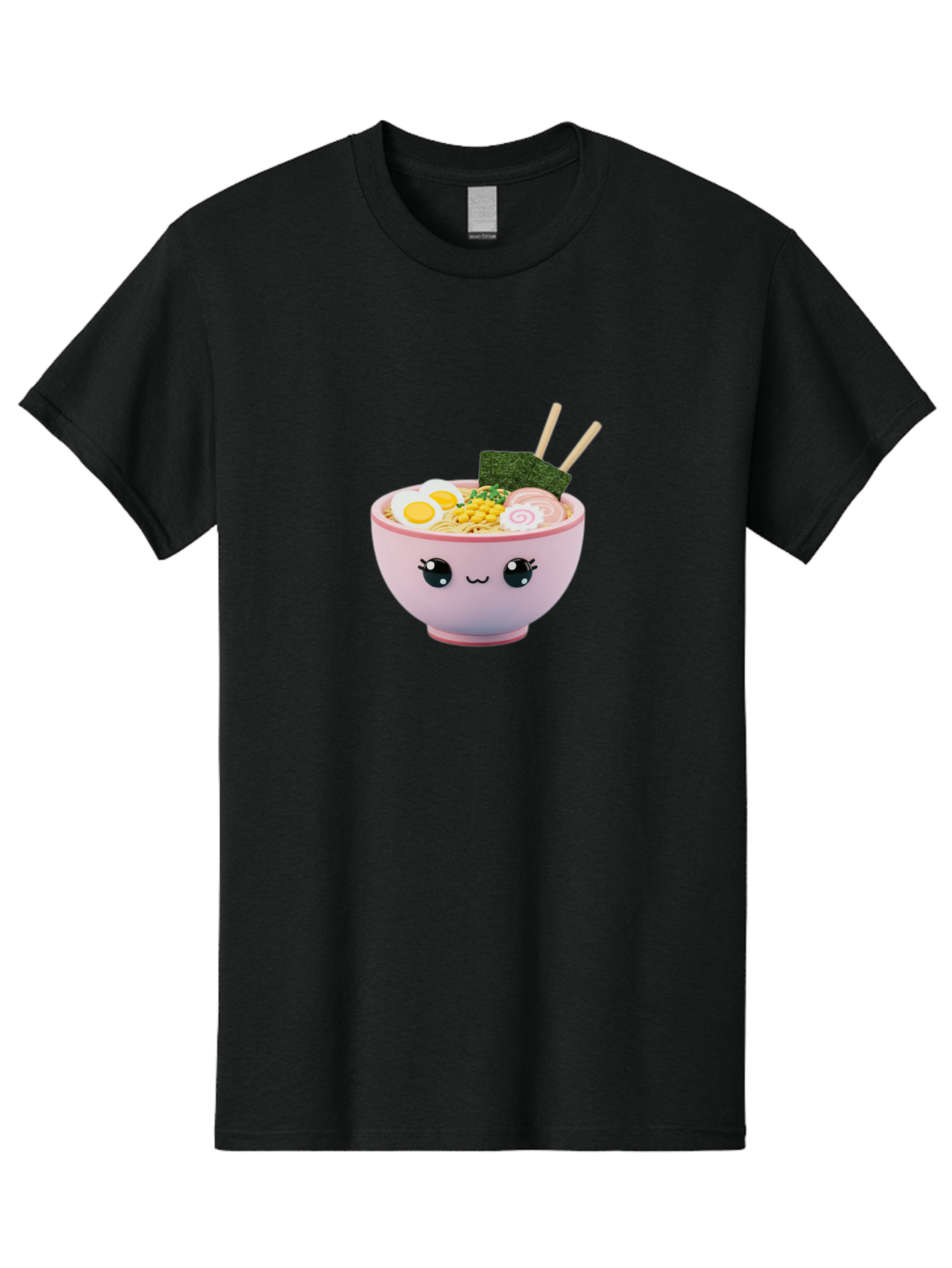 Ramen-Bowl Men'S Graphic Tee, 100% Cotton, Comfortable Casual Summer Wear, Machine Washable, Delicious Ramen, Steaming Hot Noodles, Cartoon Bowl, Kawaii Food, Japanese Cuisine, Tasty Meal, Cute Dish, Boiled Egg, Seaweed, Chopsticks Bab300