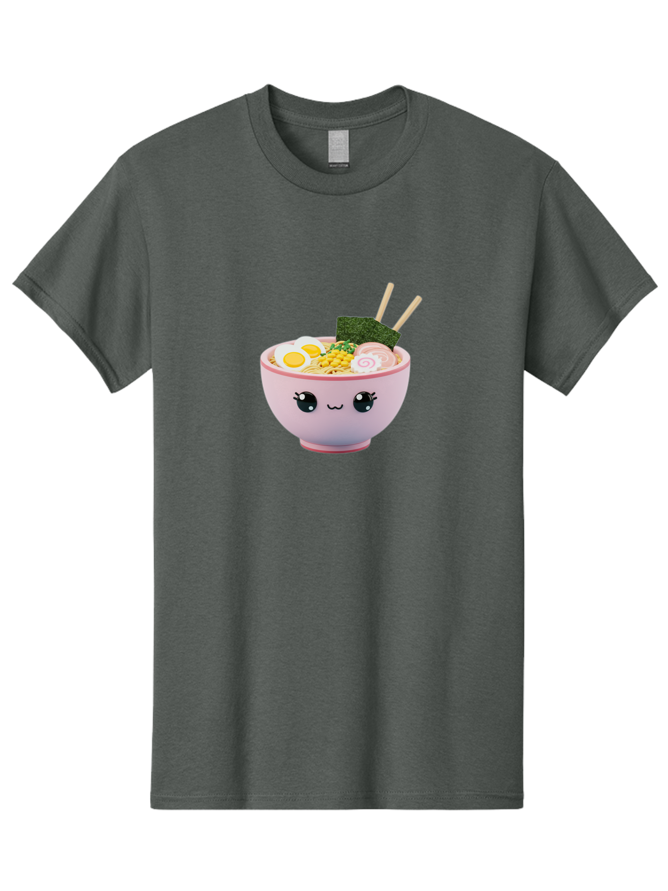 Ramen-Bowl Men'S Graphic Tee, 100% Cotton, Comfortable Casual Summer Wear, Machine Washable, Delicious Ramen, Steaming Hot Noodles, Cartoon Bowl, Kawaii Food, Japanese Cuisine, Tasty Meal, Cute Dish, Boiled Egg, Seaweed, Chopsticks Bab300