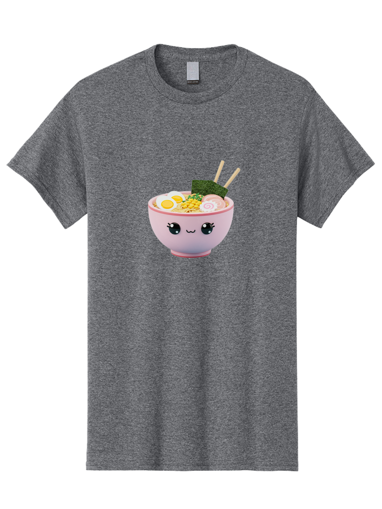 Ramen-Bowl Men'S Graphic Tee, 100% Cotton, Comfortable Casual Summer Wear, Machine Washable, Delicious Ramen, Steaming Hot Noodles, Cartoon Bowl, Kawaii Food, Japanese Cuisine, Tasty Meal, Cute Dish, Boiled Egg, Seaweed, Chopsticks Bab300