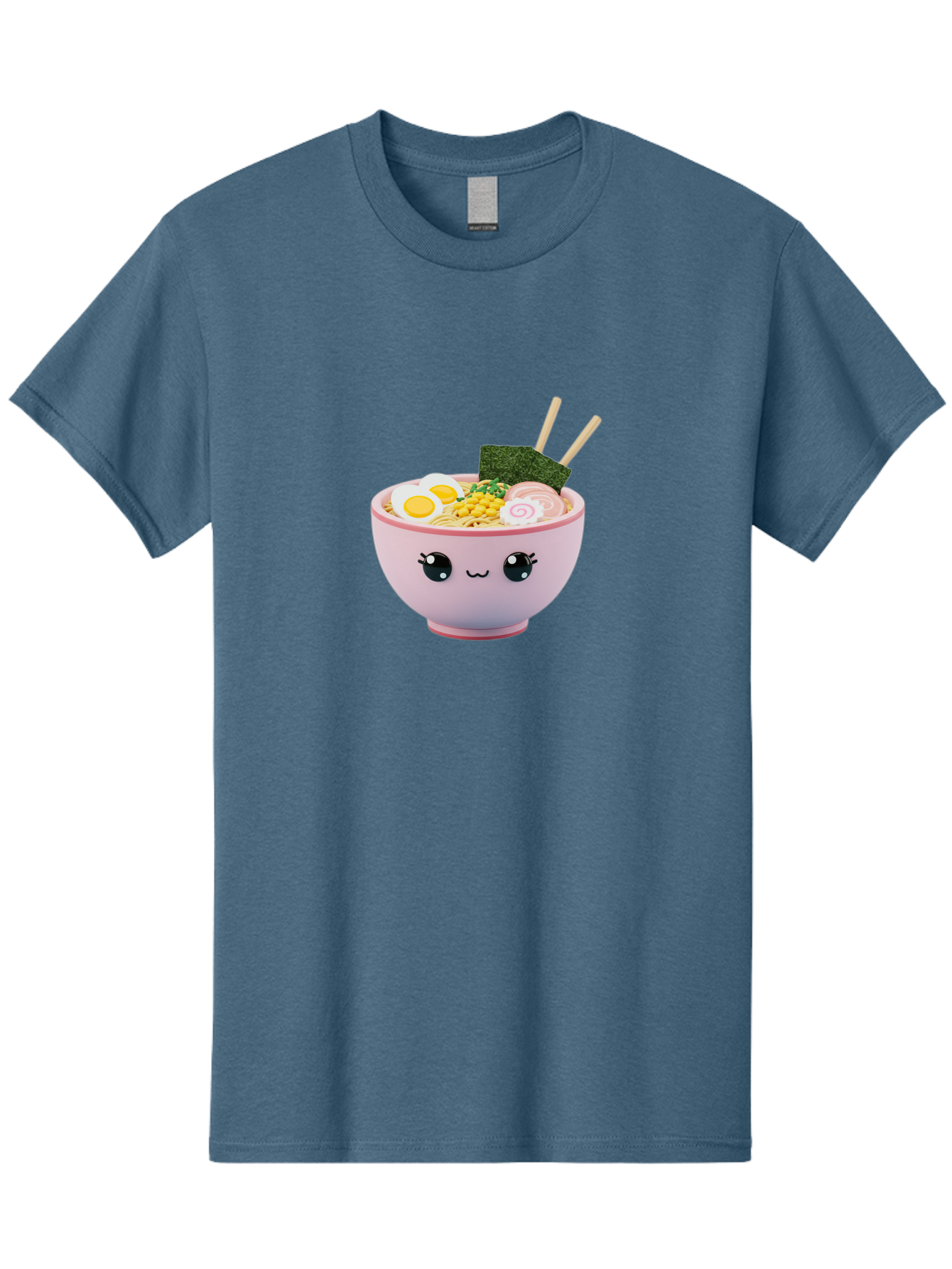 Ramen-Bowl Men'S Graphic Tee, 100% Cotton, Comfortable Casual Summer Wear, Machine Washable, Delicious Ramen, Steaming Hot Noodles, Cartoon Bowl, Kawaii Food, Japanese Cuisine, Tasty Meal, Cute Dish, Boiled Egg, Seaweed, Chopsticks Bab300