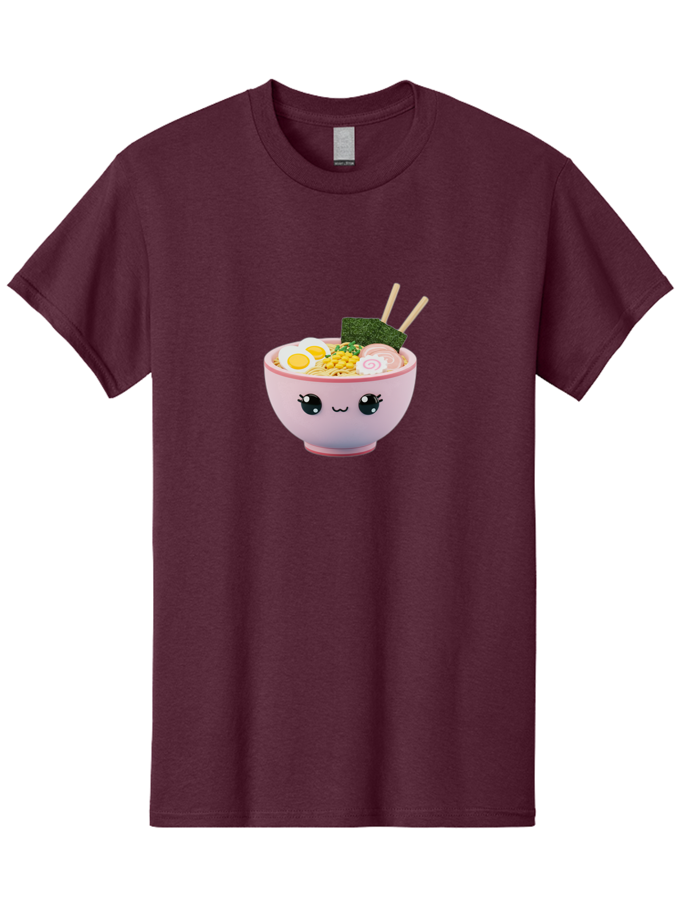 Ramen-Bowl Men'S Graphic Tee, 100% Cotton, Comfortable Casual Summer Wear, Machine Washable, Delicious Ramen, Steaming Hot Noodles, Cartoon Bowl, Kawaii Food, Japanese Cuisine, Tasty Meal, Cute Dish, Boiled Egg, Seaweed, Chopsticks Bab300