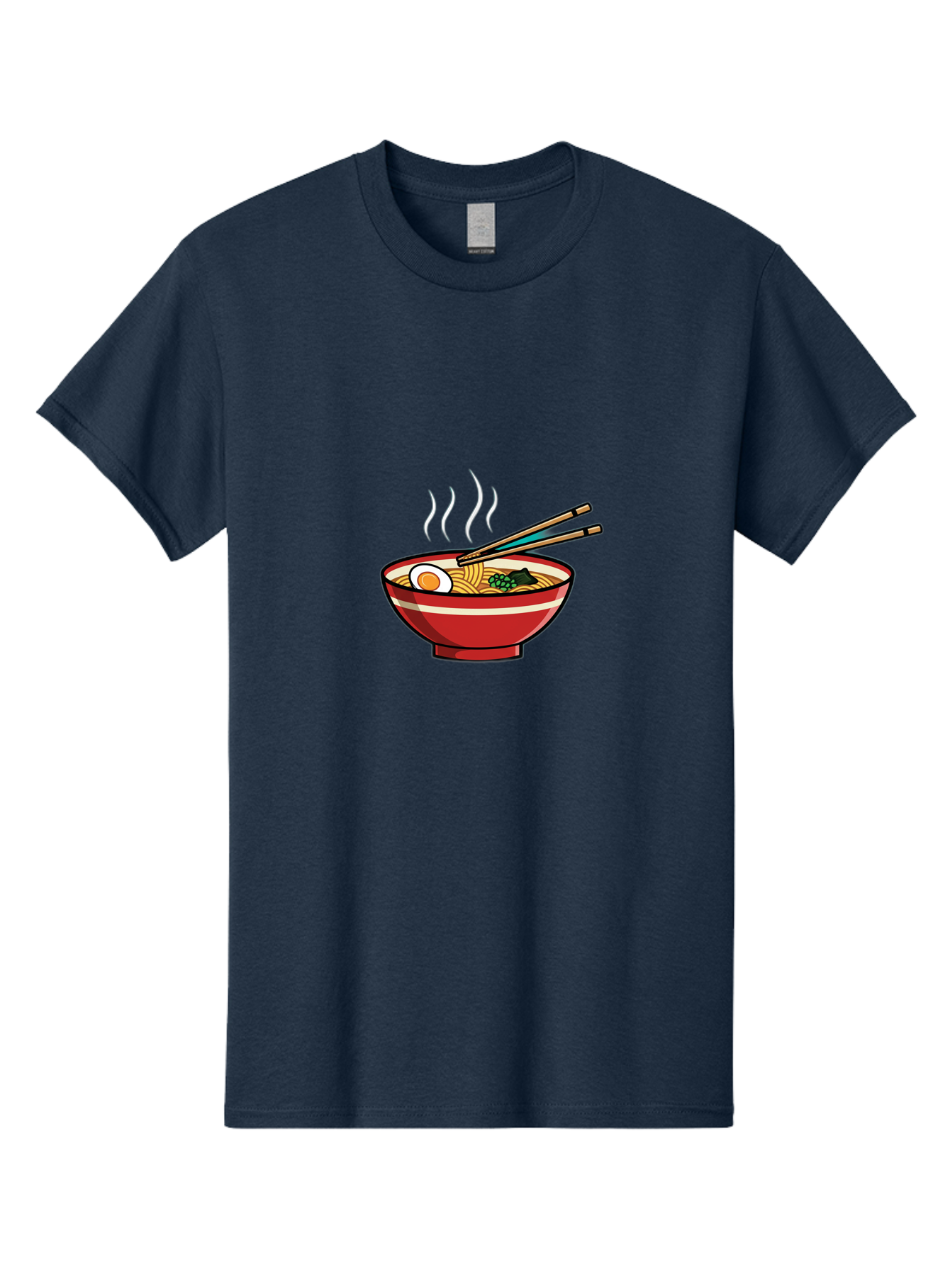 Ramen-Noodle-Bowl-4 Men'S Graphic Tee, 100% Cotton, Comfortable Casual Summer Wear, Machine Washable, Steaming Hot Ramen, Japanese Noodle Soup, Delicious Meal, Bowl Of Noodles, Chopsticks, Boiled Egg, Green Onions, Savory Dish, Asian Cuisine, Bab306