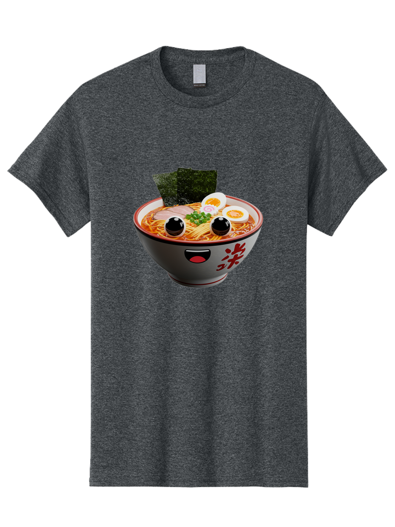 Ramen-Noodle Men'S Graphic Tee, 100% Cotton, Comfortable Casual Summer Wear, Machine Washable, Steaming Bowl Of Ramen, Japanese Cuisine, Noodle Soup, Sliced Pork, Boiled Egg, Green Onions, Seaweed, Cartoonish Illustration, Kawaii Food, Bab308