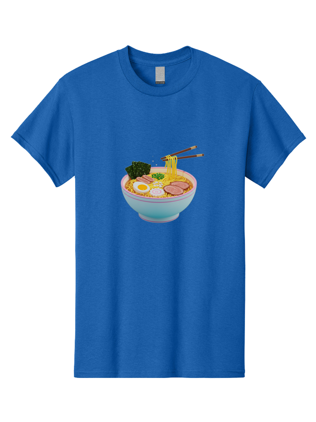 Ramen-Noodles-3 Men'S Graphic Tee, 100% Cotton, Comfortable Casual Summer Wear, Machine Washable, Ramen Noodles, Boiled Egg, Sliced Meat, Seaweed, Green Onions, Savory Broth, Asian Cuisine, Comfort Food, Noodle Soup, Chopsticks, Japanese Dish Bab311