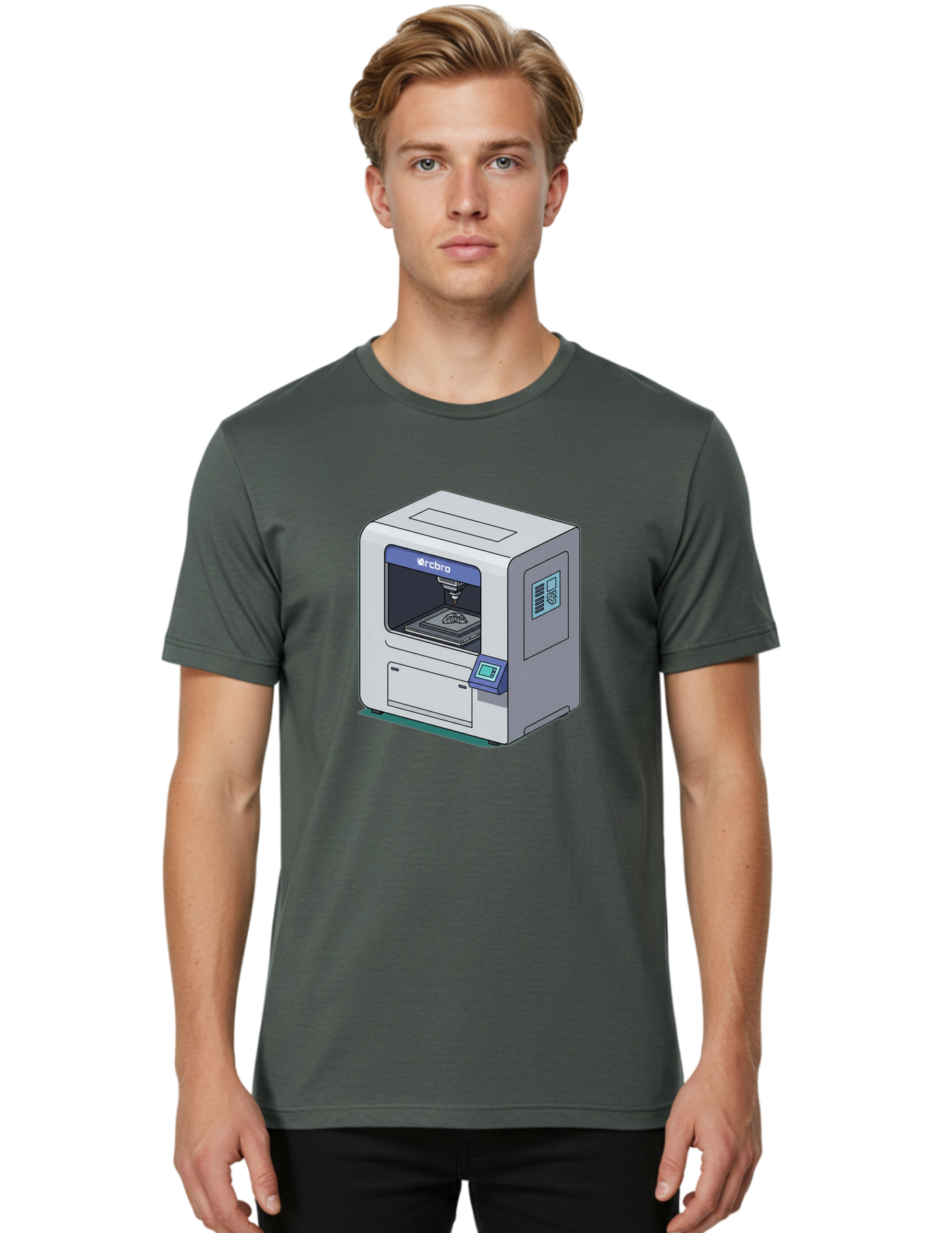Rcbro-3D-Printer Men'S Graphic Tee, 100% Cotton, Comfortable Casual Summer Wear, Machine Washable, 3D Printing Technology, Rcbro 3D Printer, Digital Fabrication, Additive Manufacturing, Precision Engineering, Innovative Design, Bab323