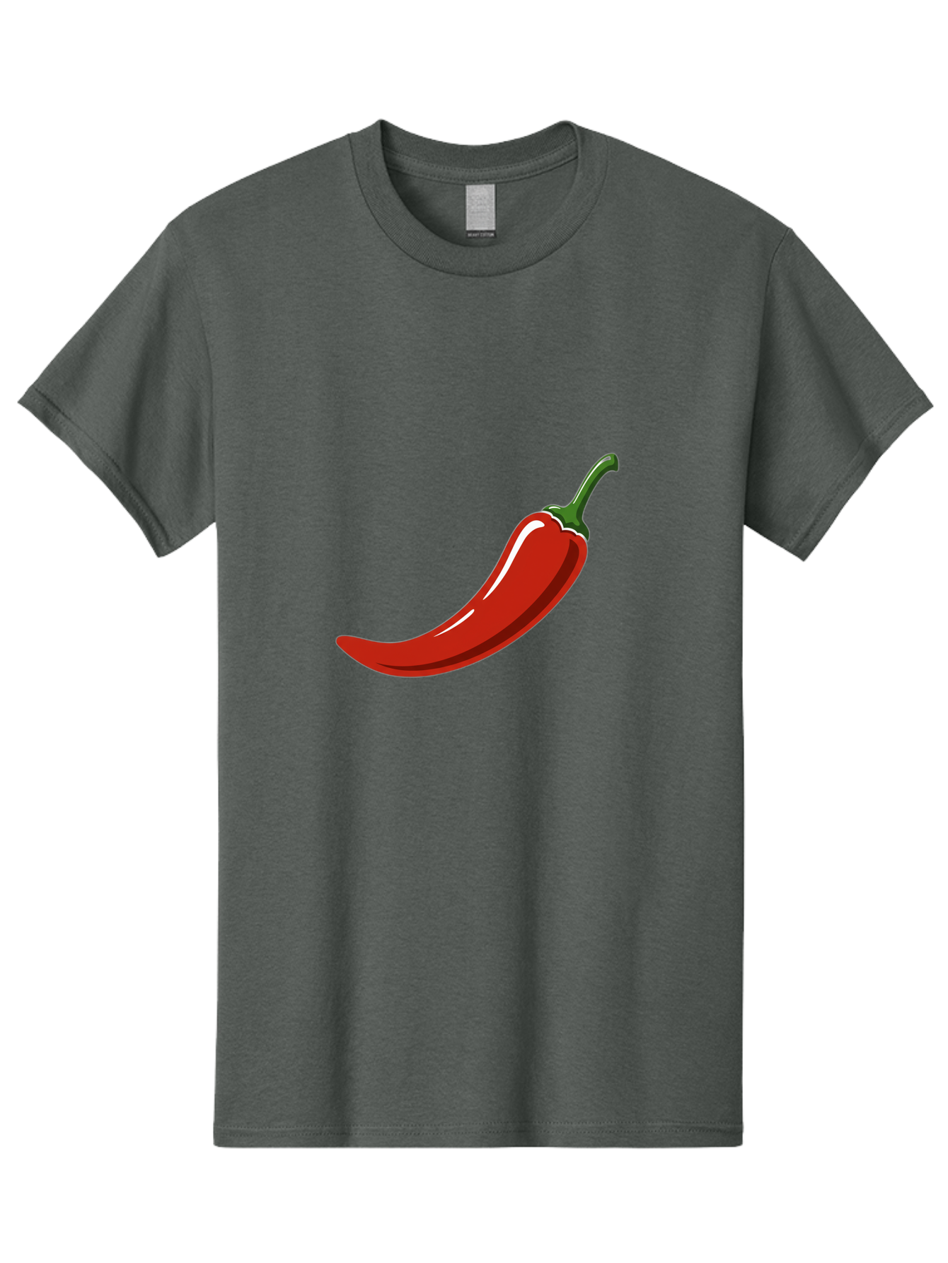 Red-Chili-Pepper Men'S Graphic Tee, 100% Cotton, Comfortable Casual Summer Wear, Machine Washable, Red Chili Pepper, Spicy Ingredient, Hot Pepper, Glossy Texture, Vibrant Red Color, Culinary Spice, Chili Pepper Icon Bab324