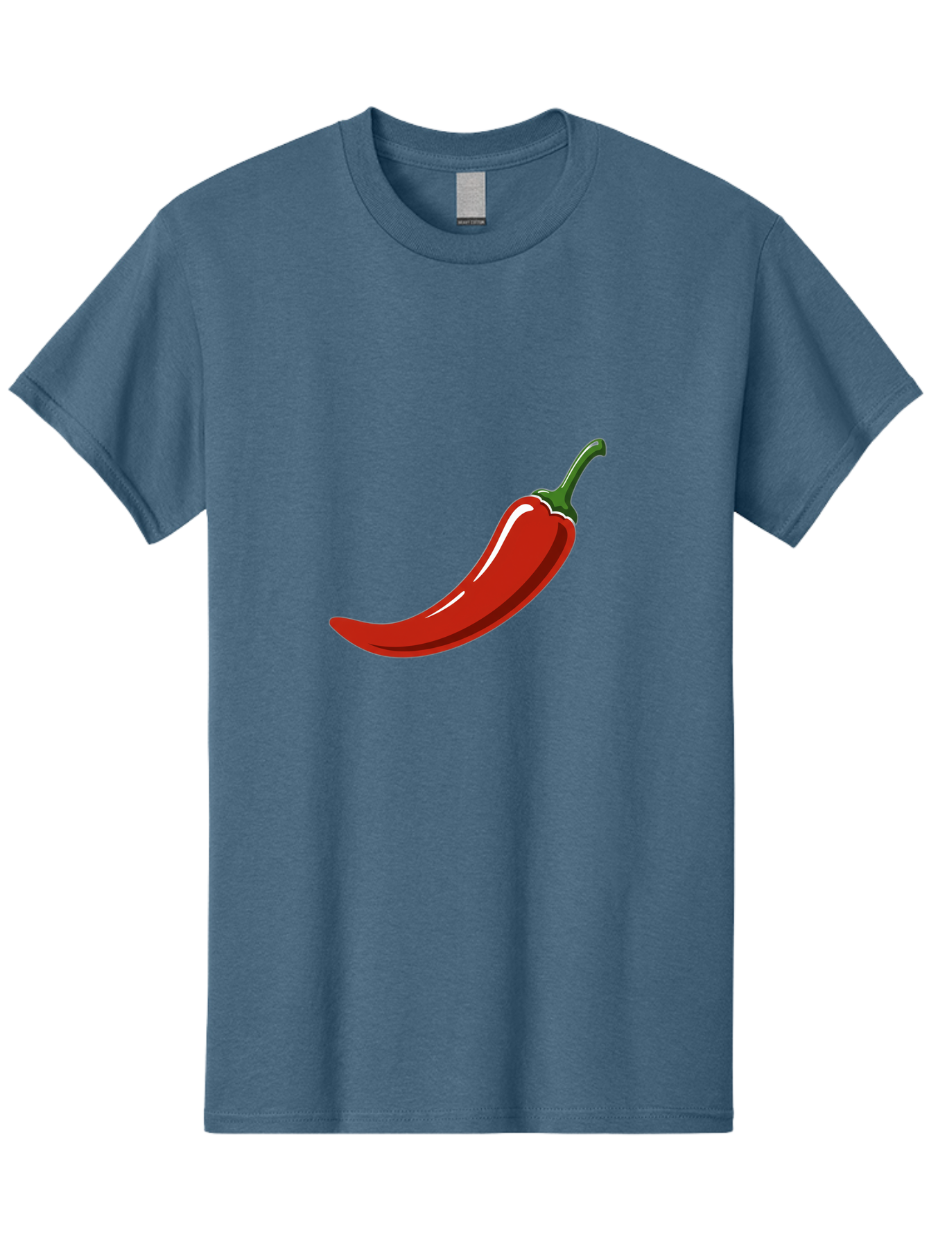 Red-Chili-Pepper Men'S Graphic Tee, 100% Cotton, Comfortable Casual Summer Wear, Machine Washable, Red Chili Pepper, Spicy Ingredient, Hot Pepper, Glossy Texture, Vibrant Red Color, Culinary Spice, Chili Pepper Icon Bab324
