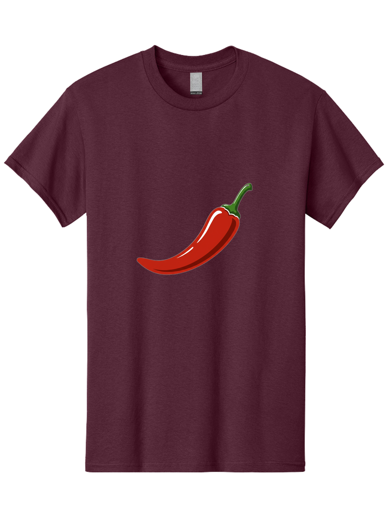 Red-Chili-Pepper Men'S Graphic Tee, 100% Cotton, Comfortable Casual Summer Wear, Machine Washable, Red Chili Pepper, Spicy Ingredient, Hot Pepper, Glossy Texture, Vibrant Red Color, Culinary Spice, Chili Pepper Icon Bab324