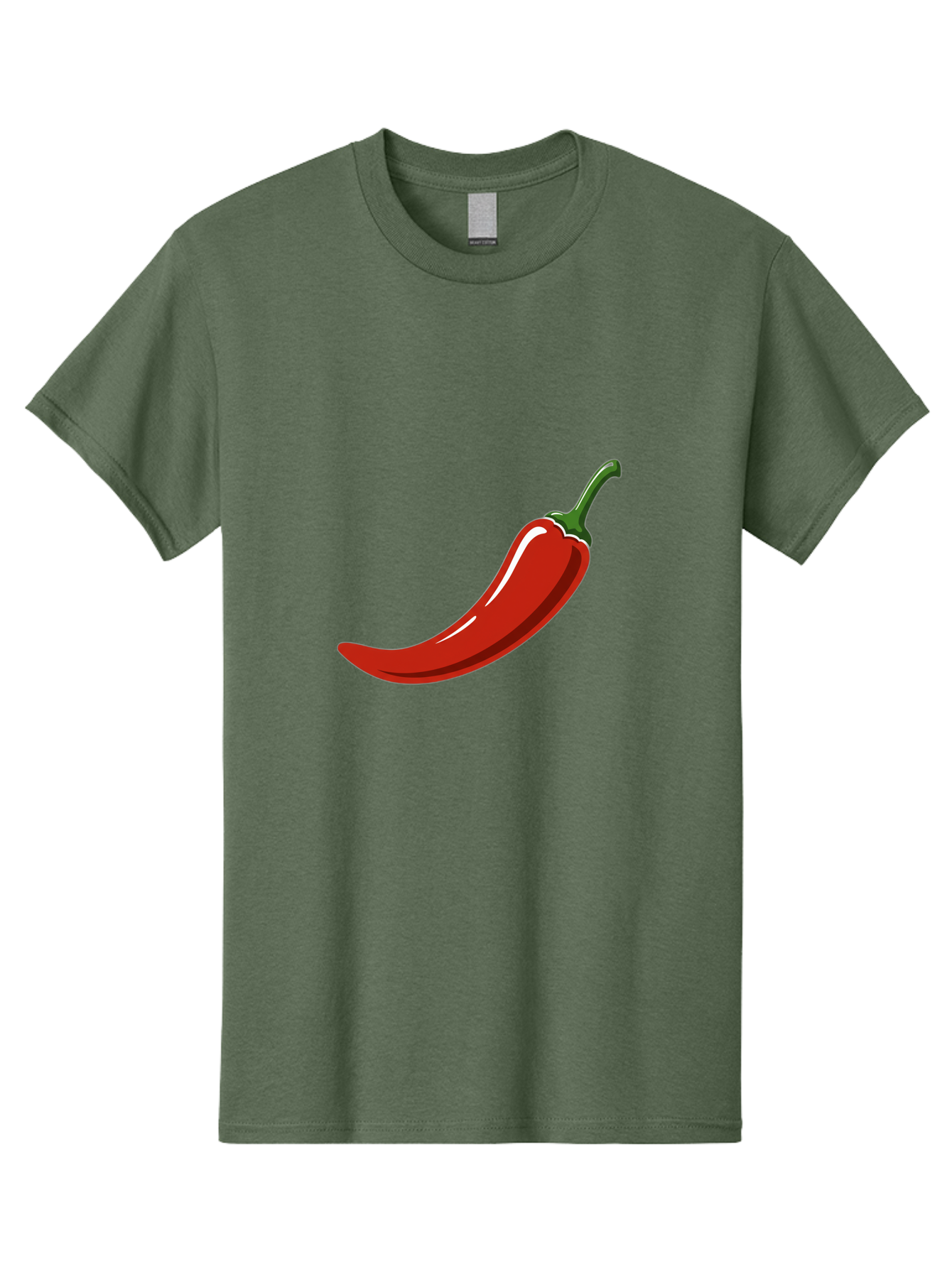 Red-Chili-Pepper Men'S Graphic Tee, 100% Cotton, Comfortable Casual Summer Wear, Machine Washable, Red Chili Pepper, Spicy Ingredient, Hot Pepper, Glossy Texture, Vibrant Red Color, Culinary Spice, Chili Pepper Icon Bab324