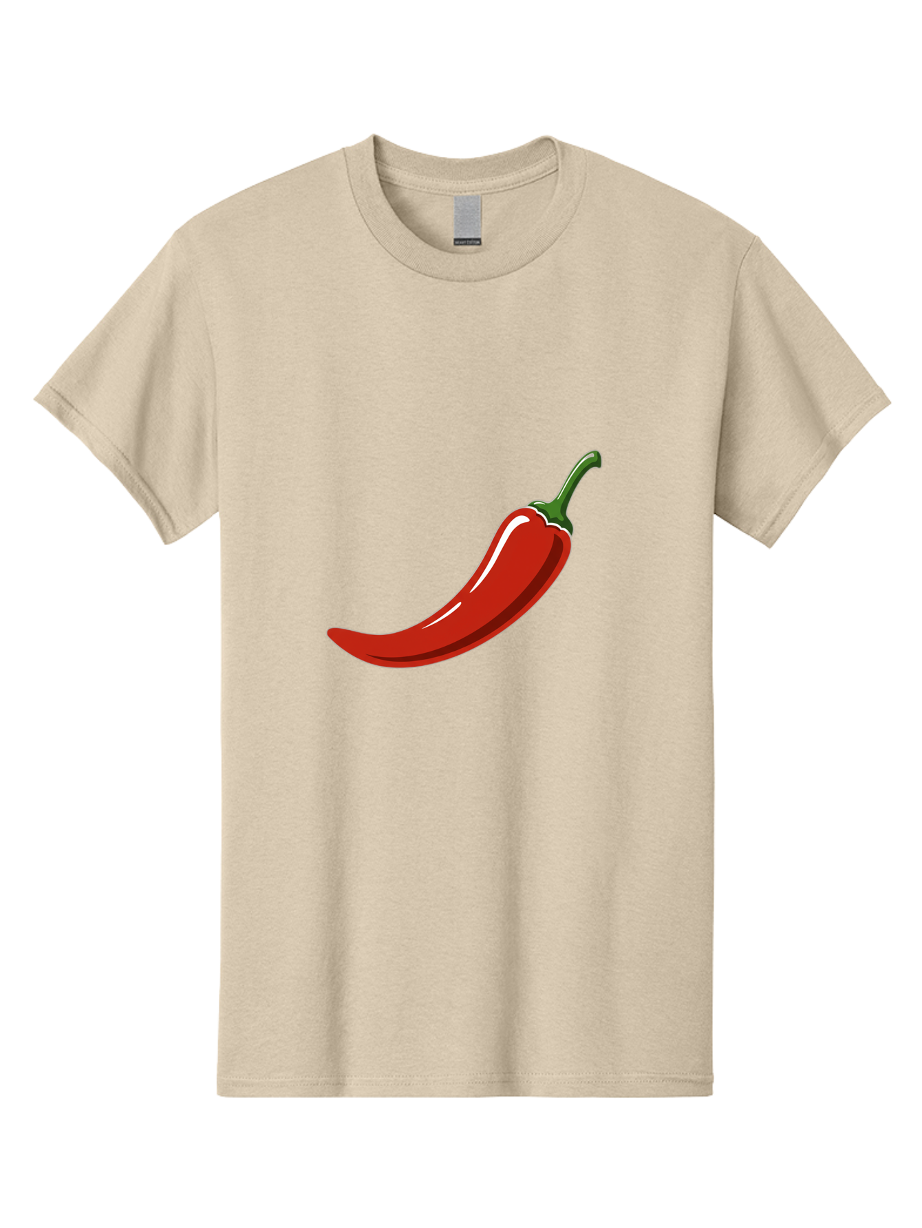 Red-Chili-Pepper Men'S Graphic Tee, 100% Cotton, Comfortable Casual Summer Wear, Machine Washable, Red Chili Pepper, Spicy Ingredient, Hot Pepper, Glossy Texture, Vibrant Red Color, Culinary Spice, Chili Pepper Icon Bab324