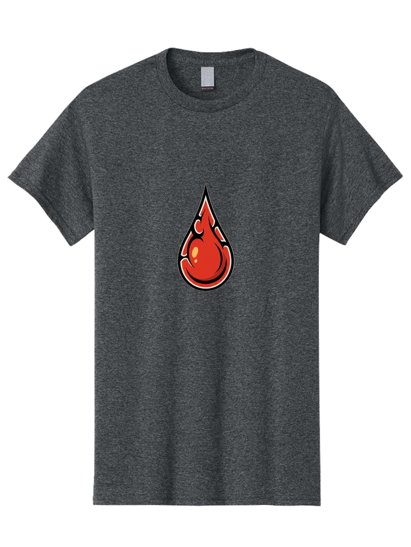 Red-Drop Men'S Graphic Tee, 100% Cotton, Comfortable Casual Summer Wear, Machine Washable, Flame Design, Teardrop Shape, Bold Graphics, Abstract Art, Vibrant Red, Dynamic Illustration, Stylized Flame, Modern Graphic Design, Fiery Element, Bab326