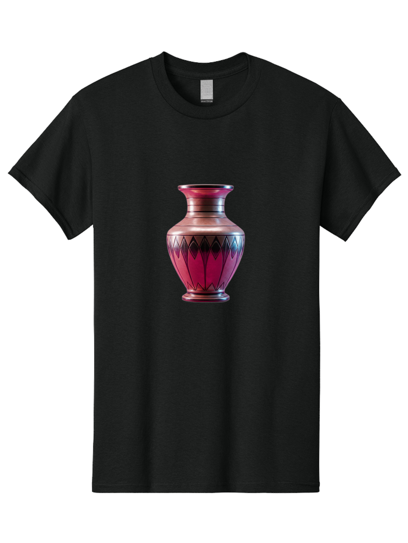 Red-Vase Men'S Graphic Tee, 100% Cotton, Comfortable Casual Summer Wear, Machine Washable, Copper Vase, Metallic Sheen, Geometric Pattern, Luxurious Decor, Home Decor, Elegant Design, Modern Style, Decorative Vase Bab331