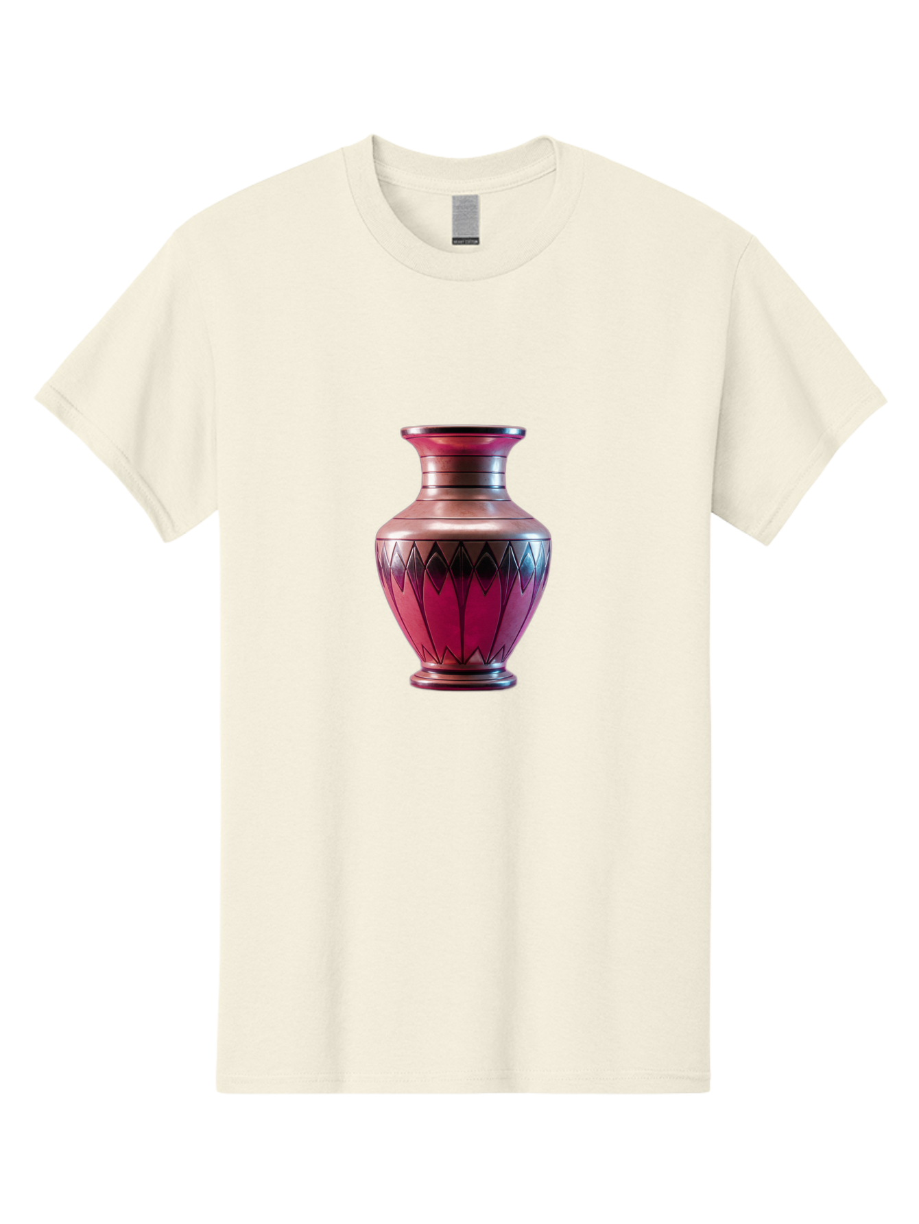 Red-Vase Men'S Graphic Tee, 100% Cotton, Comfortable Casual Summer Wear, Machine Washable, Copper Vase, Metallic Sheen, Geometric Pattern, Luxurious Decor, Home Decor, Elegant Design, Modern Style, Decorative Vase Bab331