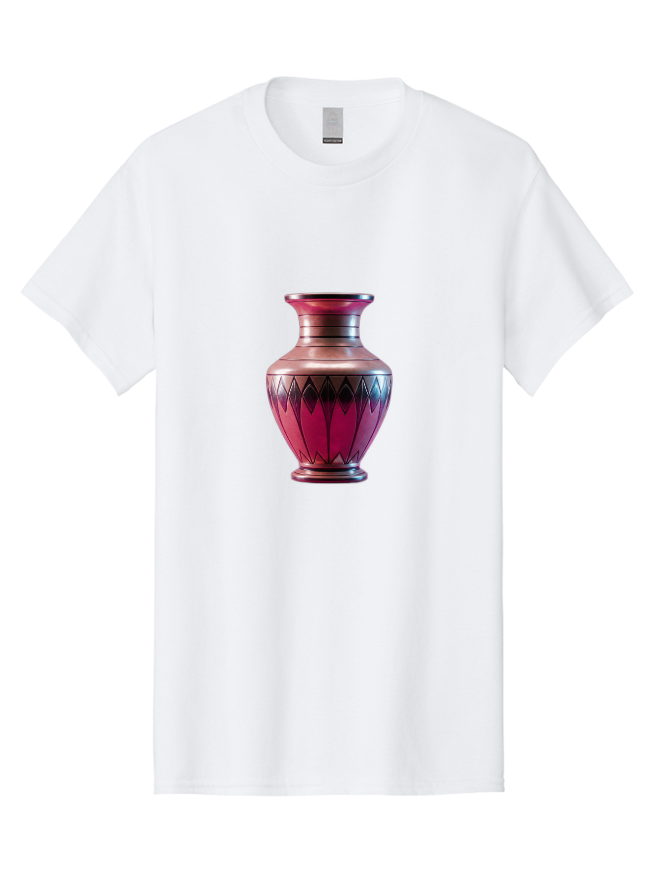 Red-Vase Men'S Graphic Tee, 100% Cotton, Comfortable Casual Summer Wear, Machine Washable, Copper Vase, Metallic Sheen, Geometric Pattern, Luxurious Decor, Home Decor, Elegant Design, Modern Style, Decorative Vase Bab331