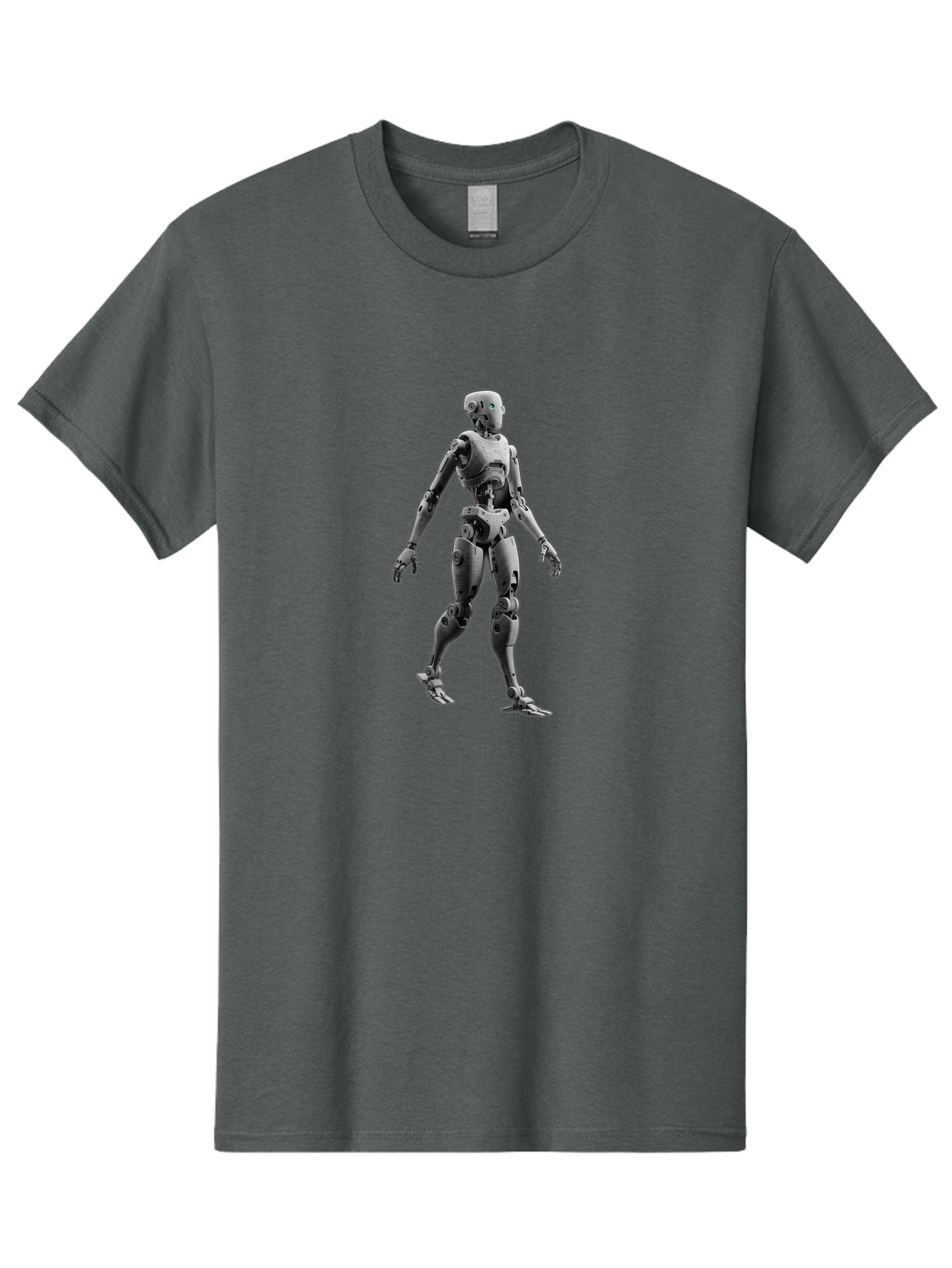 Robot-1 Men'S Graphic Tee, 100% Cotton, Comfortable Casual Summer Wear, Machine Washable, Humanoid Robot, Futuristic Technology, Artificial Intelligence, Robotic Limbs, Metallic Body, Sci-Fi Character, 3D Rendering, Robotic Design, Bab341