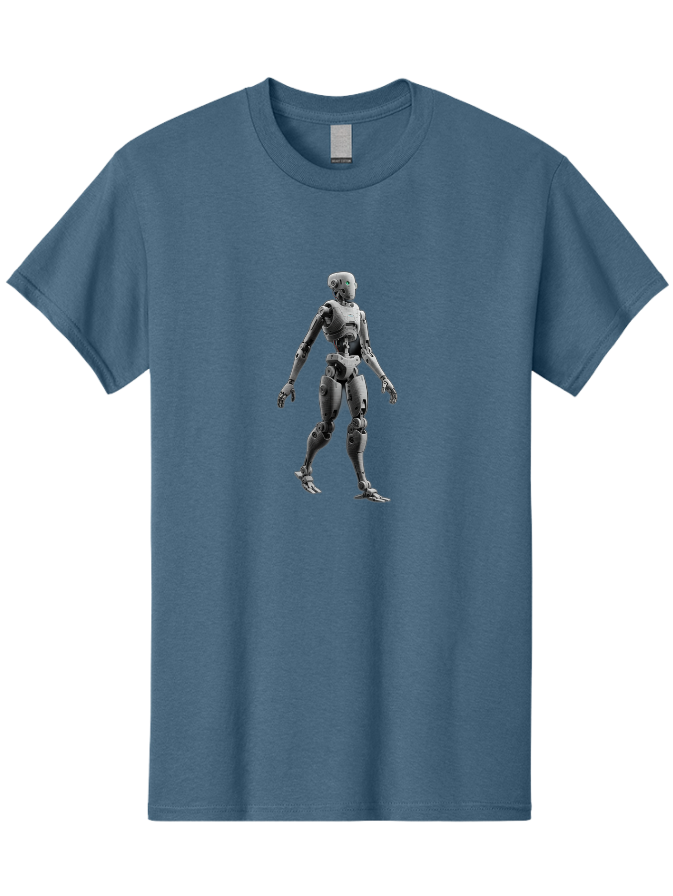 Robot-1 Men'S Graphic Tee, 100% Cotton, Comfortable Casual Summer Wear, Machine Washable, Humanoid Robot, Futuristic Technology, Artificial Intelligence, Robotic Limbs, Metallic Body, Sci-Fi Character, 3D Rendering, Robotic Design, Bab341