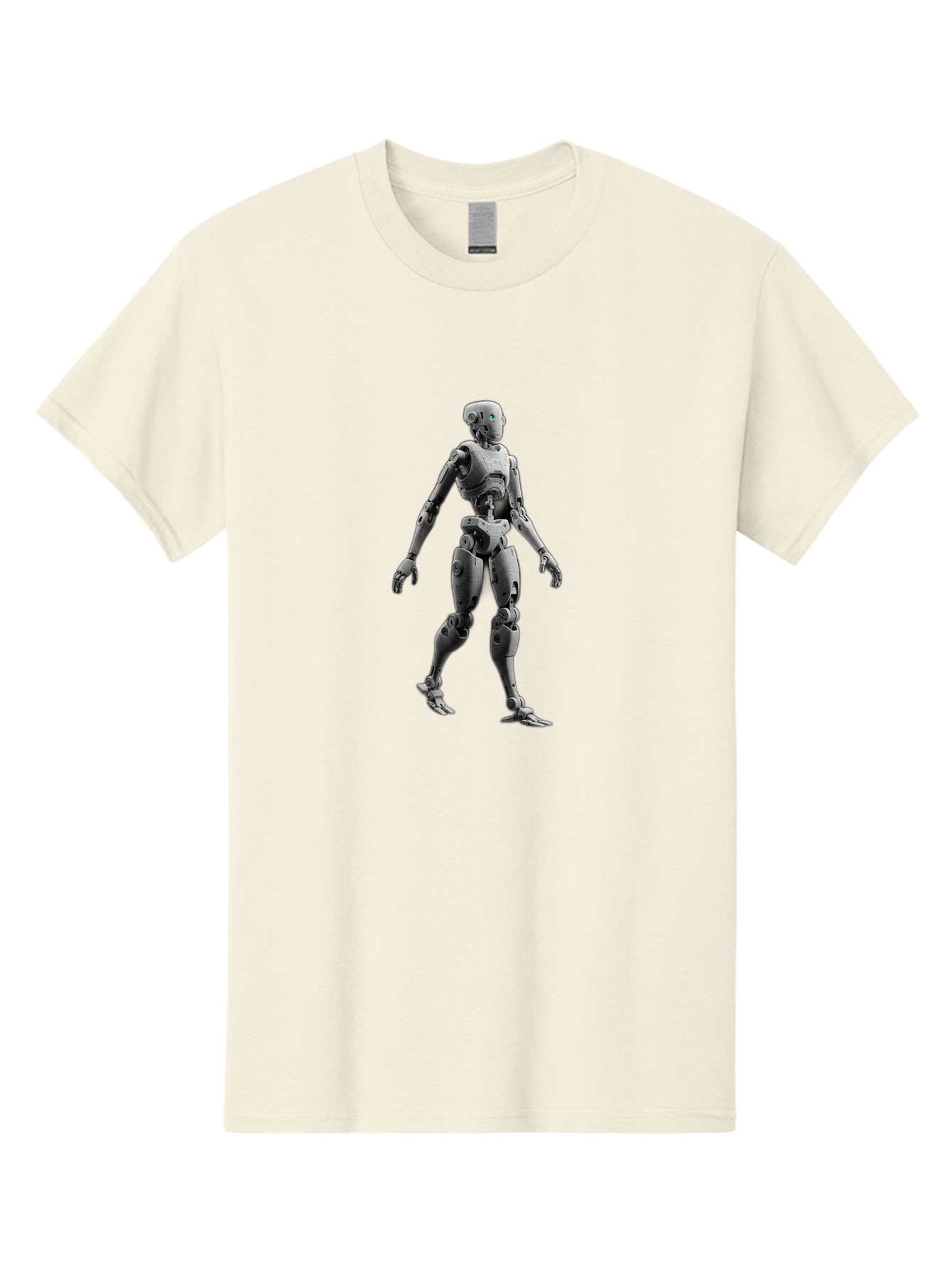 Robot-1 Men'S Graphic Tee, 100% Cotton, Comfortable Casual Summer Wear, Machine Washable, Humanoid Robot, Futuristic Technology, Artificial Intelligence, Robotic Limbs, Metallic Body, Sci-Fi Character, 3D Rendering, Robotic Design, Bab341