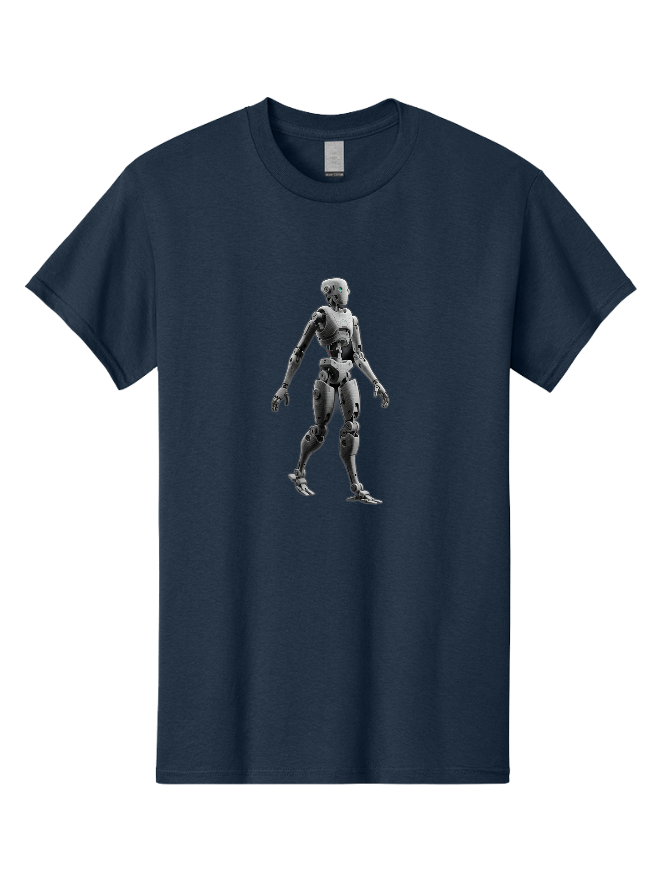 Robot-1 Men'S Graphic Tee, 100% Cotton, Comfortable Casual Summer Wear, Machine Washable, Humanoid Robot, Futuristic Technology, Artificial Intelligence, Robotic Limbs, Metallic Body, Sci-Fi Character, 3D Rendering, Robotic Design, Bab341