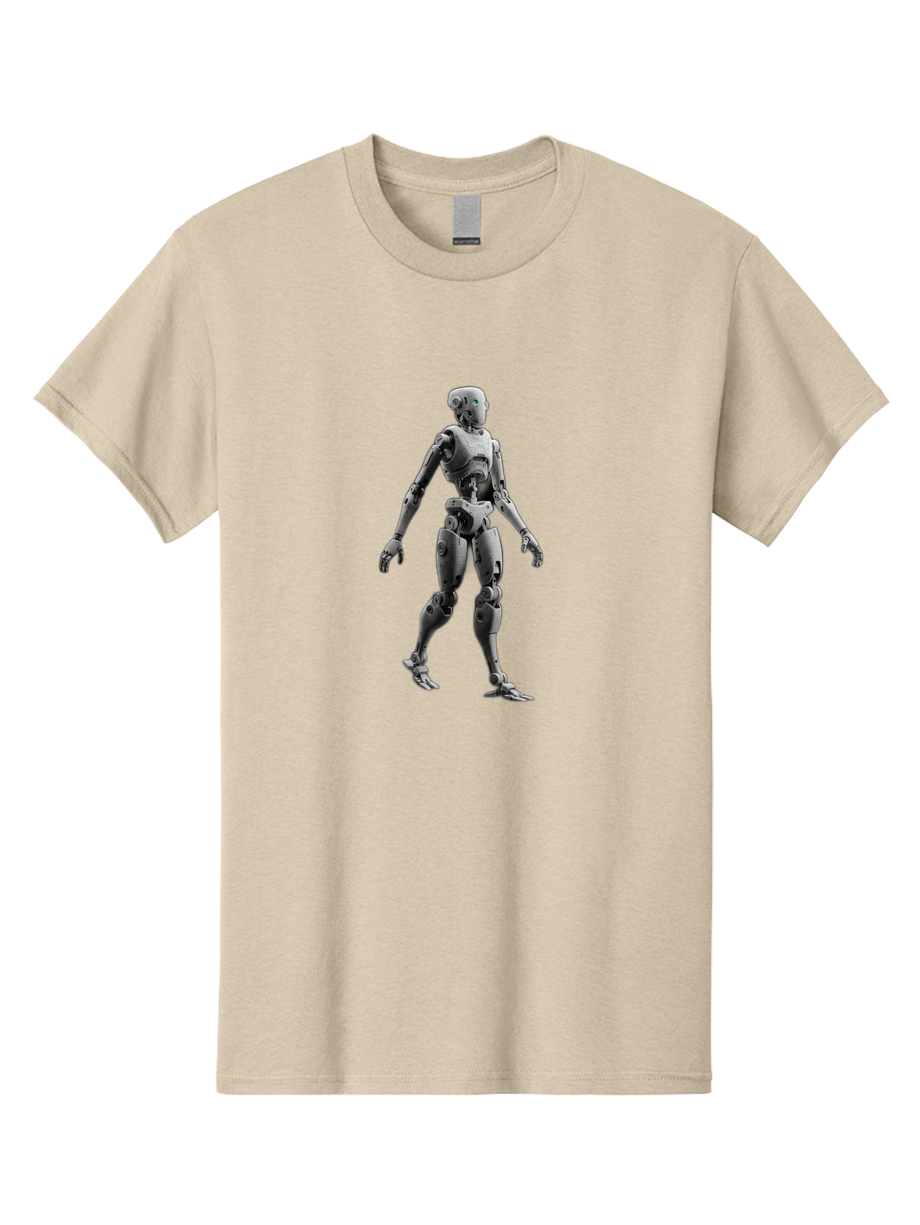 Robot-1 Men'S Graphic Tee, 100% Cotton, Comfortable Casual Summer Wear, Machine Washable, Humanoid Robot, Futuristic Technology, Artificial Intelligence, Robotic Limbs, Metallic Body, Sci-Fi Character, 3D Rendering, Robotic Design, Bab341