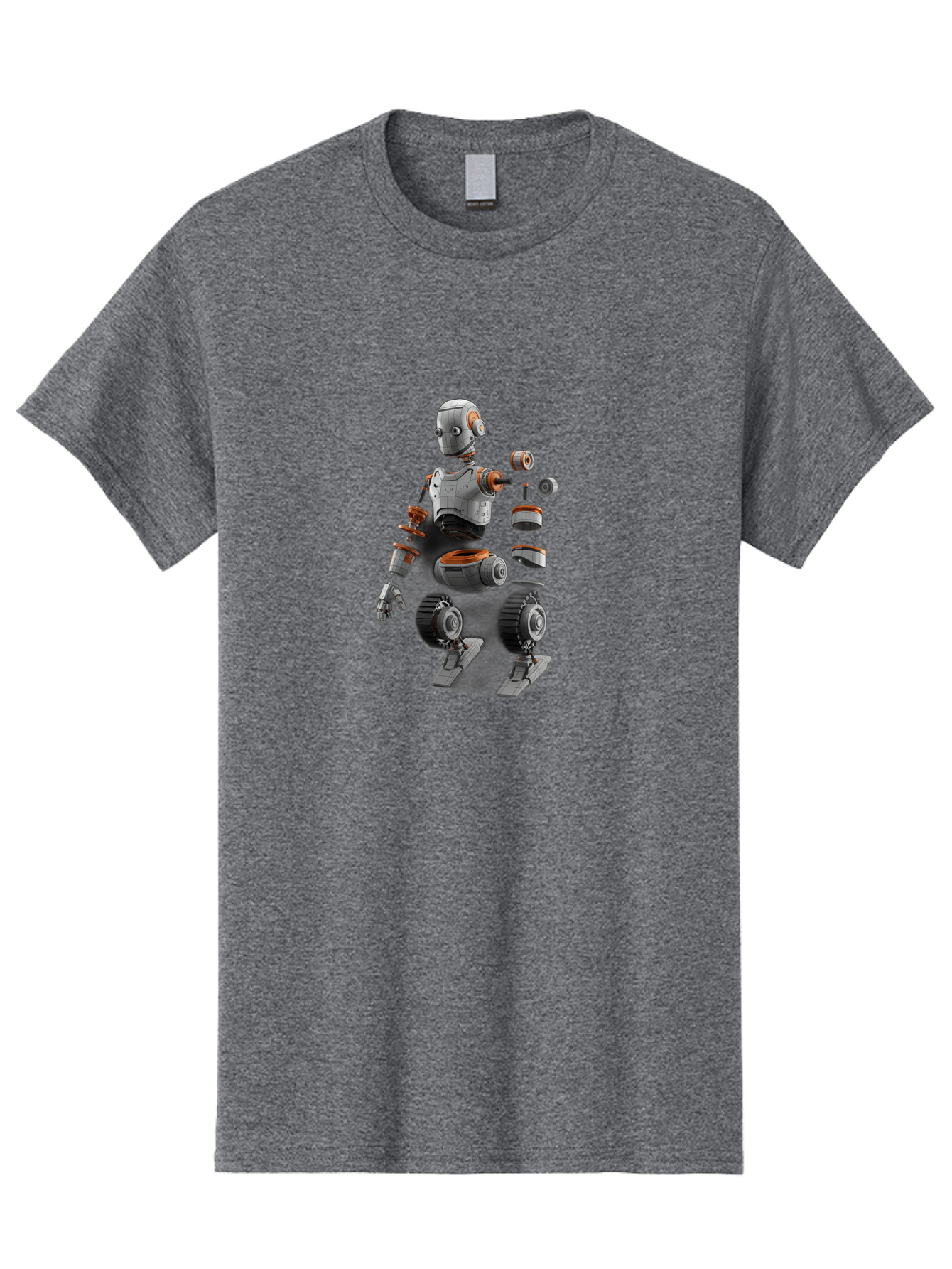 Robot-2 Men'S Graphic Tee, 100% Cotton, Comfortable Casual Summer Wear, Machine Washable, Robot Parts, Disassembled Robot, Robotic Limbs, Mechanical Components, Artificial Intelligence, Robot Design, Futuristic Technology, Robotic Engineering, Bab342