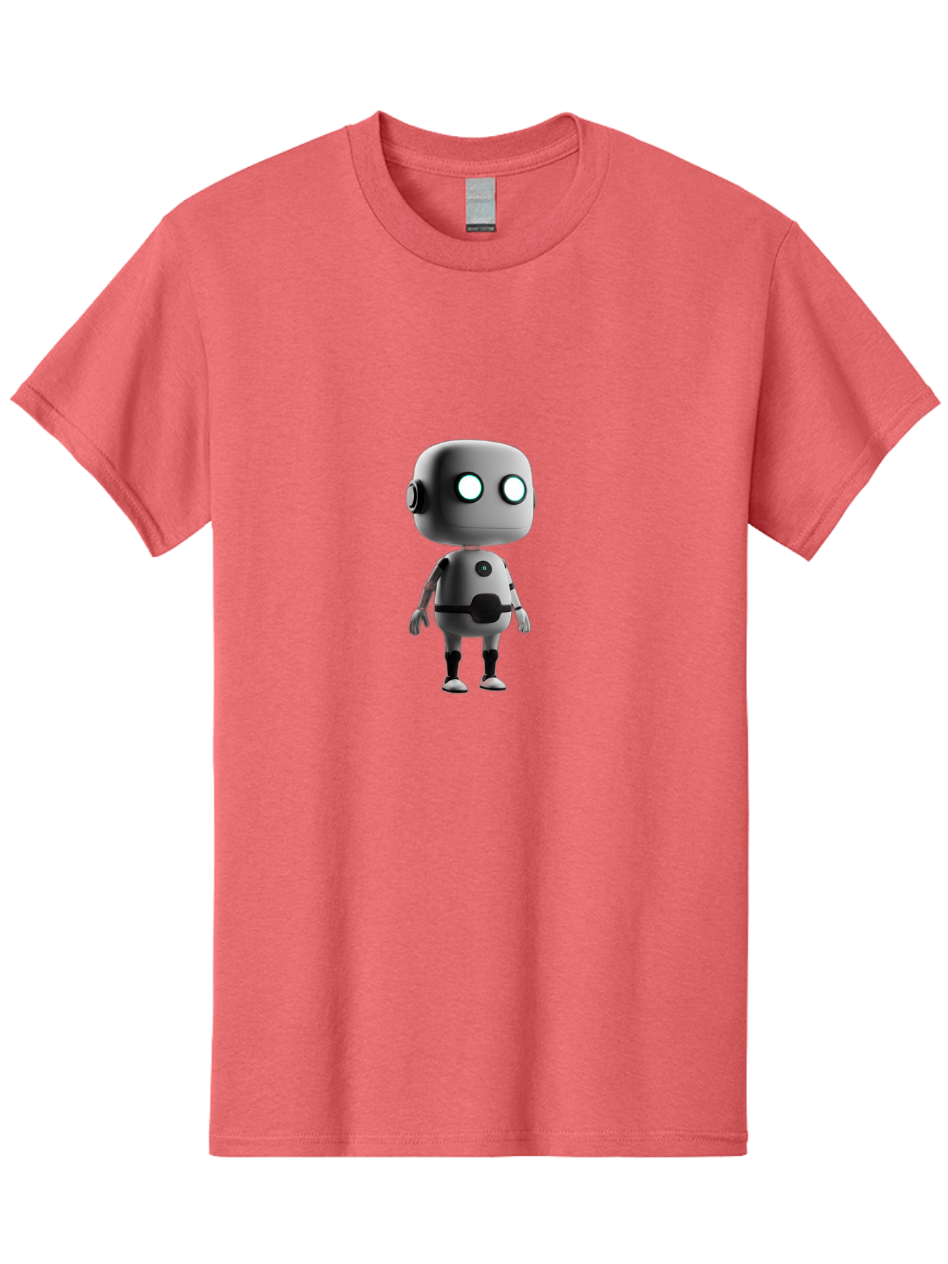 Robot-4 Men'S Graphic Tee, 100% Cotton, Comfortable Casual Summer Wear, Machine Washable, 3D Robot, Artificial Intelligence, Futuristic Design, Metallic Robot Body, Round Head, Glowing Eyes, Mechanical Limbs, Robot Character Model, Bab344