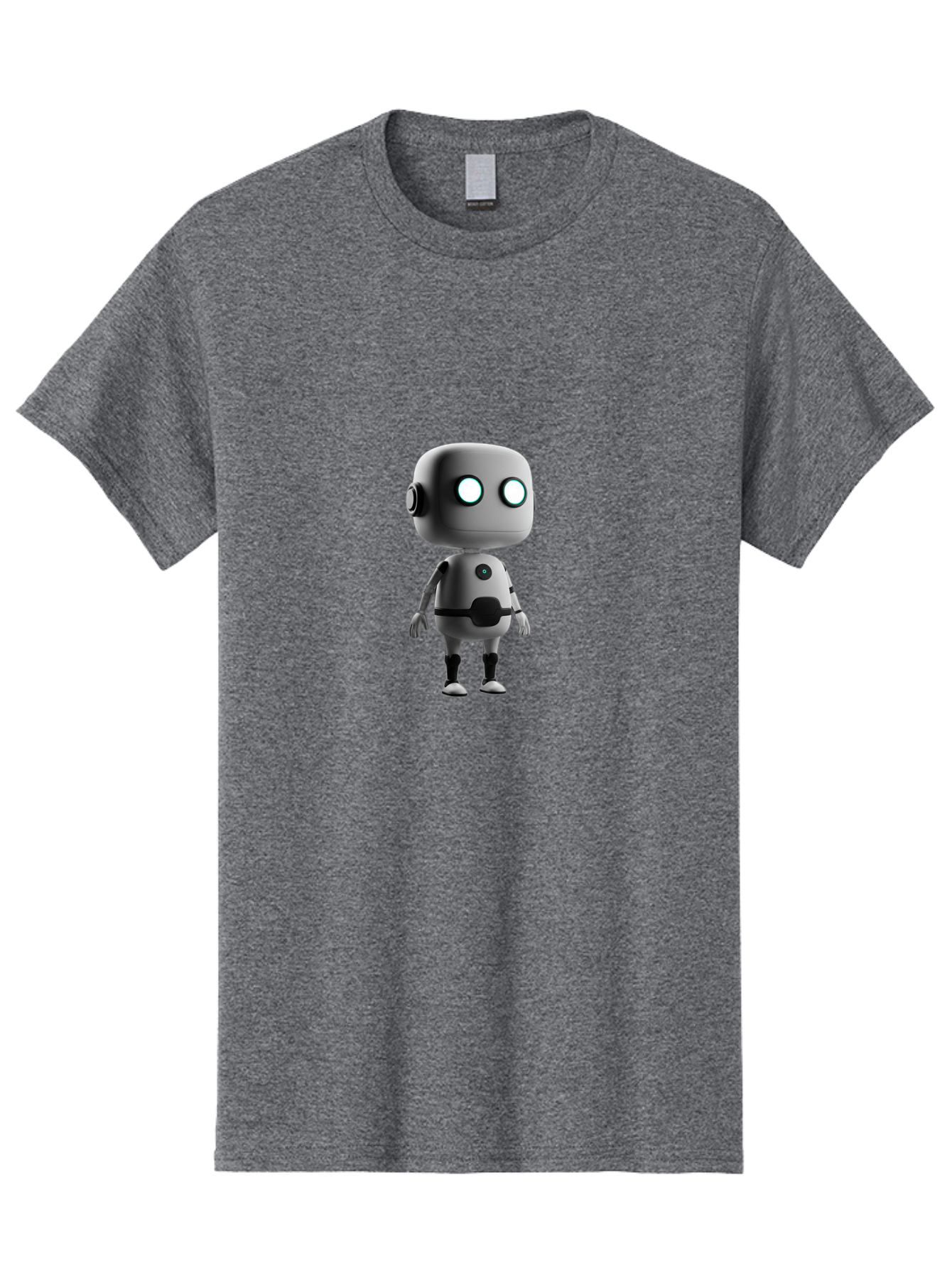 Robot-4 Men'S Graphic Tee, 100% Cotton, Comfortable Casual Summer Wear, Machine Washable, 3D Robot, Artificial Intelligence, Futuristic Design, Metallic Robot Body, Round Head, Glowing Eyes, Mechanical Limbs, Robot Character Model, Bab344