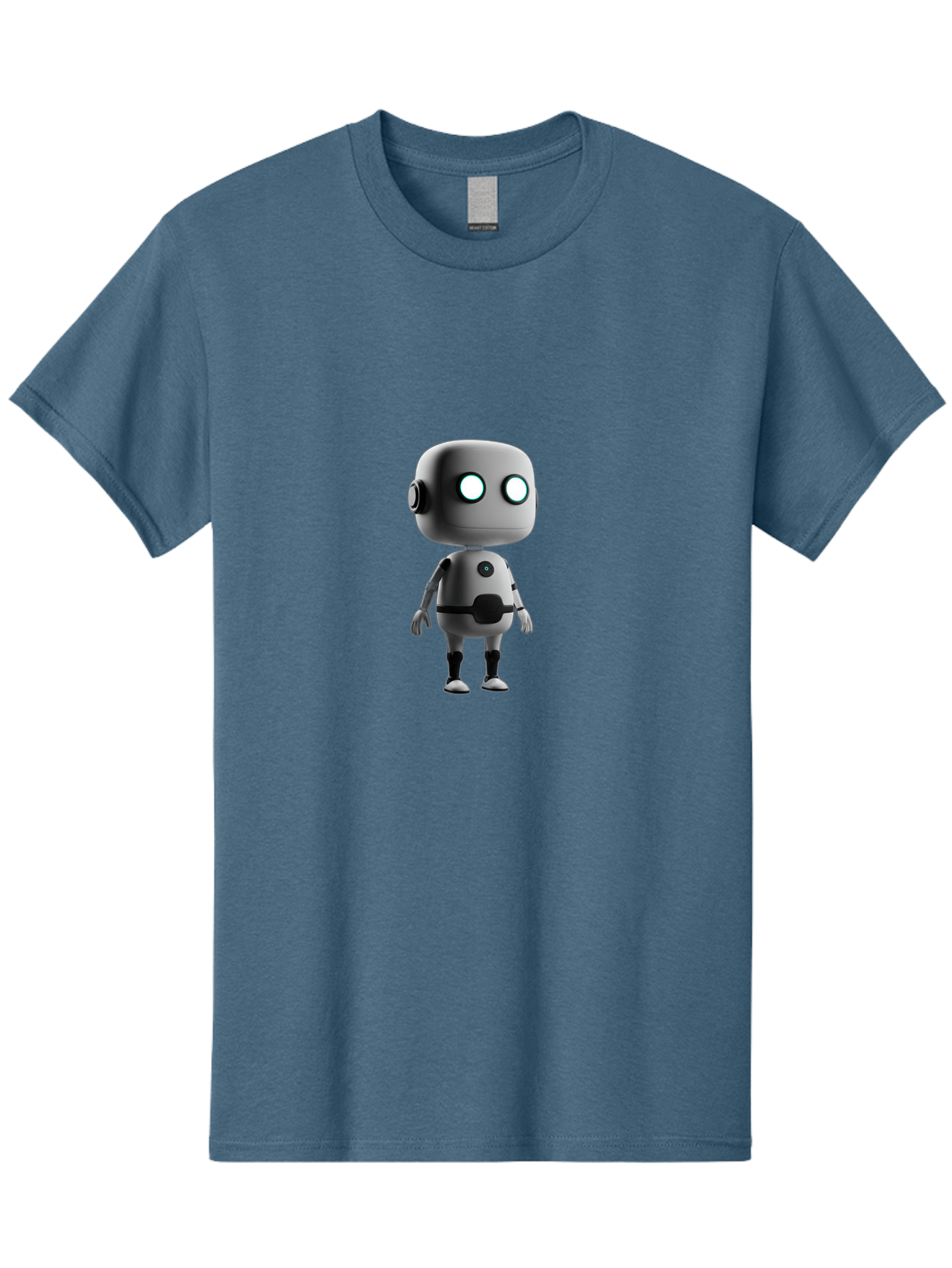 Robot-4 Men'S Graphic Tee, 100% Cotton, Comfortable Casual Summer Wear, Machine Washable, 3D Robot, Artificial Intelligence, Futuristic Design, Metallic Robot Body, Round Head, Glowing Eyes, Mechanical Limbs, Robot Character Model, Bab344