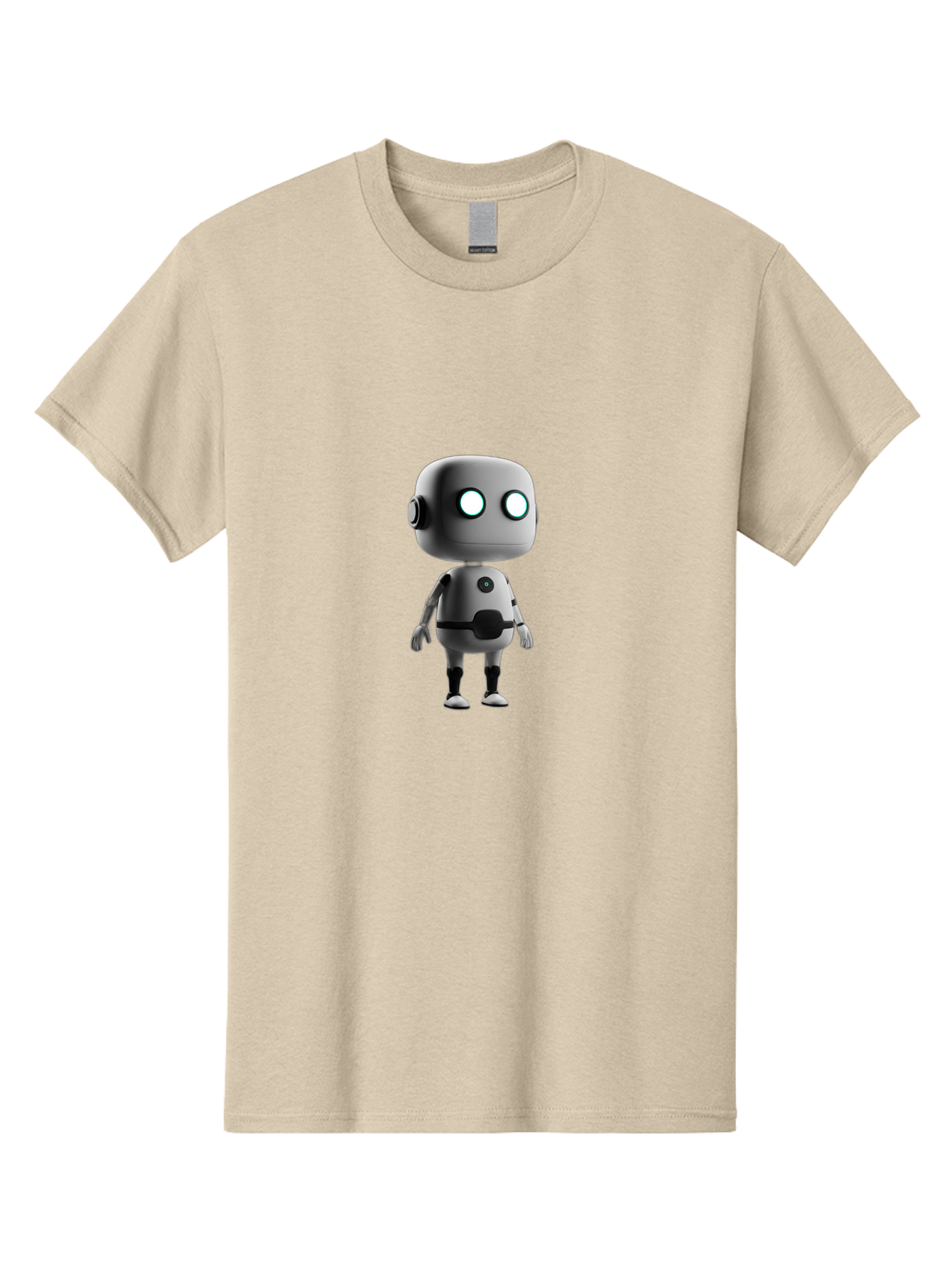 Robot-4 Men'S Graphic Tee, 100% Cotton, Comfortable Casual Summer Wear, Machine Washable, 3D Robot, Artificial Intelligence, Futuristic Design, Metallic Robot Body, Round Head, Glowing Eyes, Mechanical Limbs, Robot Character Model, Bab344